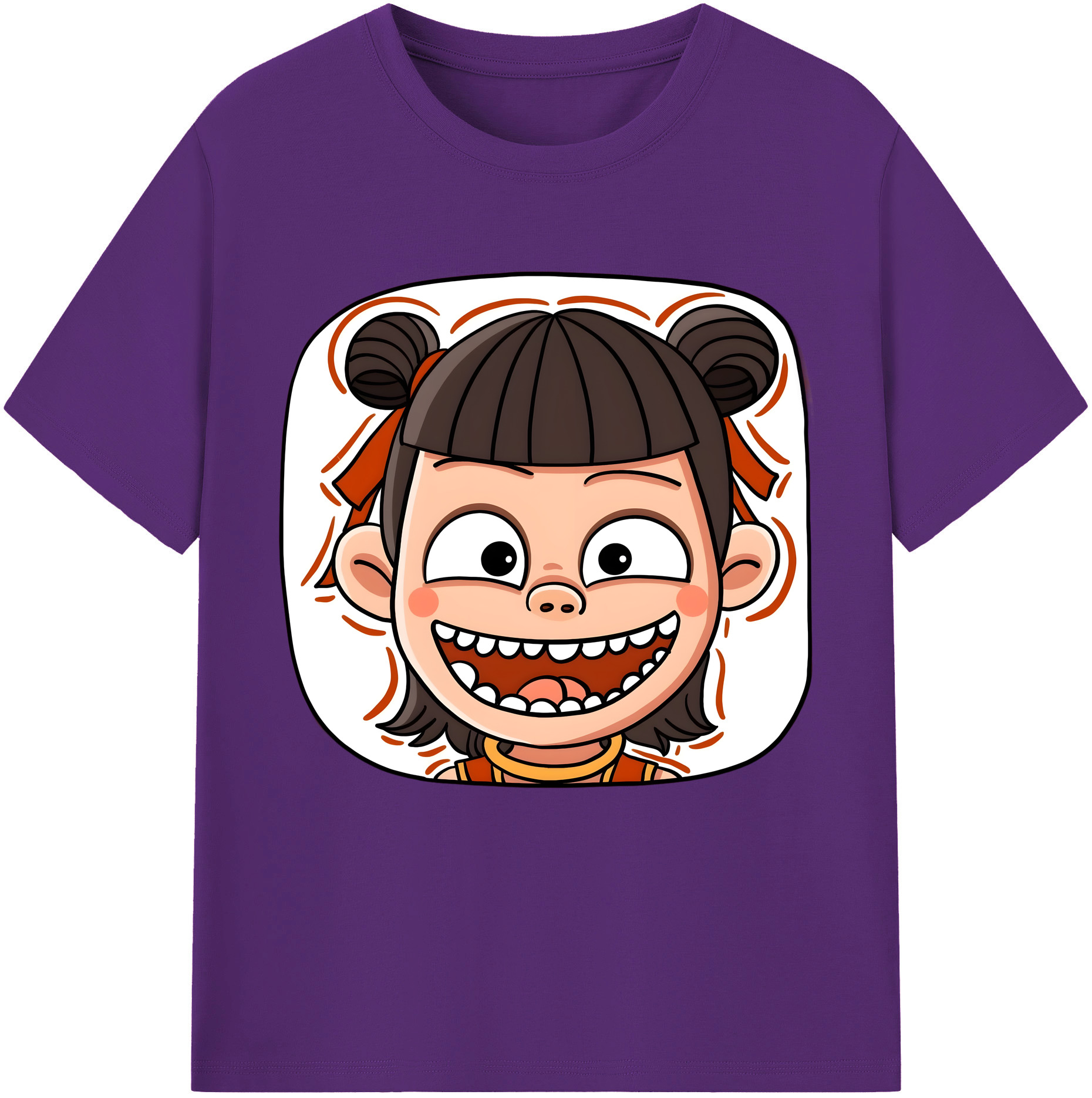 （画像用） Ne Zha 2 ナタ 魔童の大暴れ 綿100％半袖Tシャツ（フロントプリント）