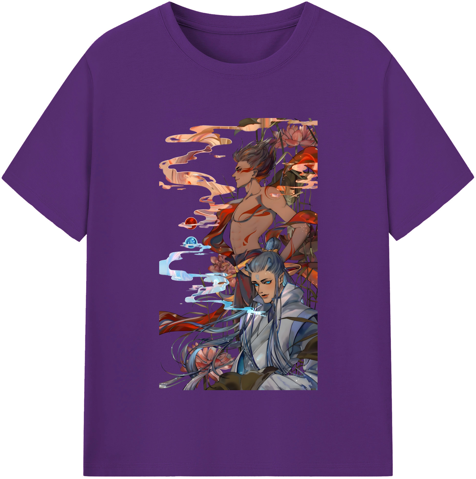 （画像用） Ne Zha 2 ナタ 魔童の大暴れ 綿100％半袖Tシャツ（フロントプリント）