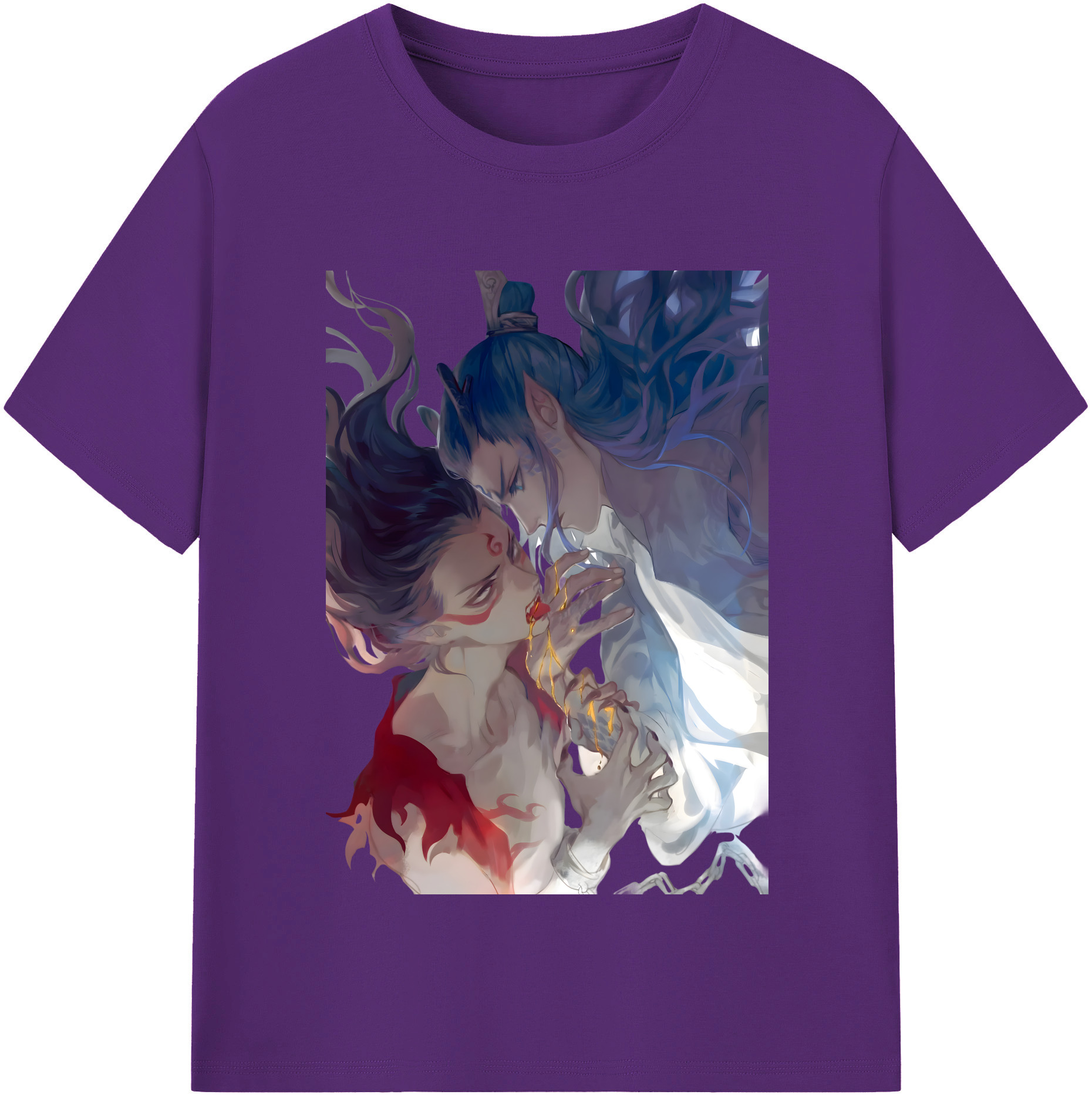 （画像用） Ne Zha 2 ナタ 魔童の大暴れ 綿100％半袖Tシャツ（フロントプリント）
