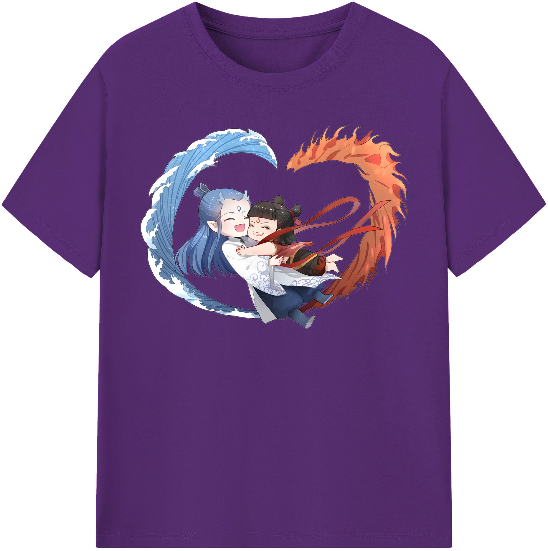 （画像用） Ne Zha 2 ナタ 魔童の大暴れ 綿100％半袖Tシャツ（フロントプリント）