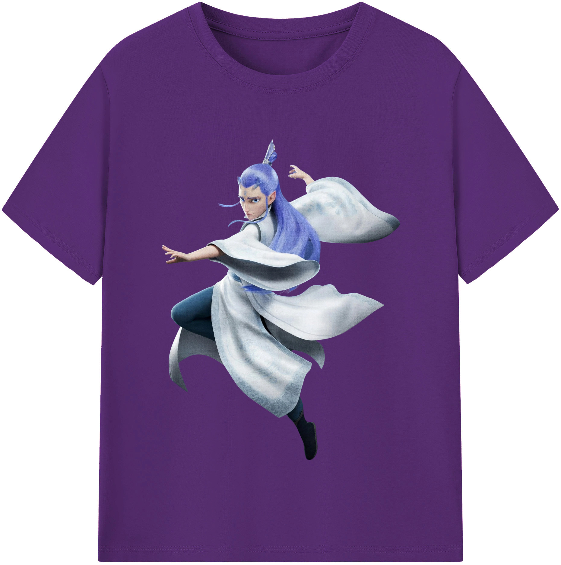 （画像用） Ne Zha 2 ナタ 魔童の大暴れ 綿100％半袖Tシャツ（フロントプリント）