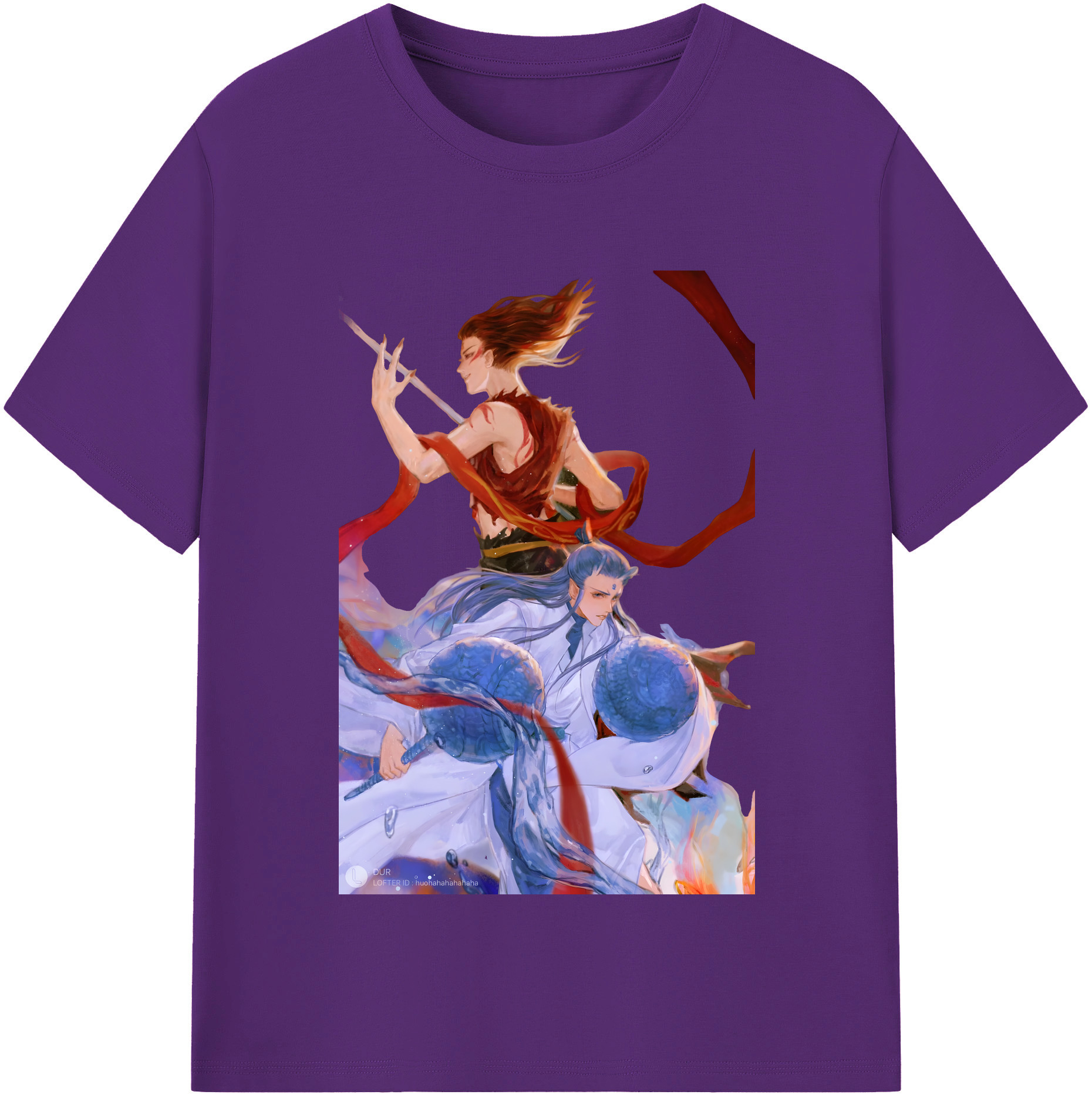 （画像用） Ne Zha 2 ナタ 魔童の大暴れ 綿100％半袖Tシャツ（フロントプリント）