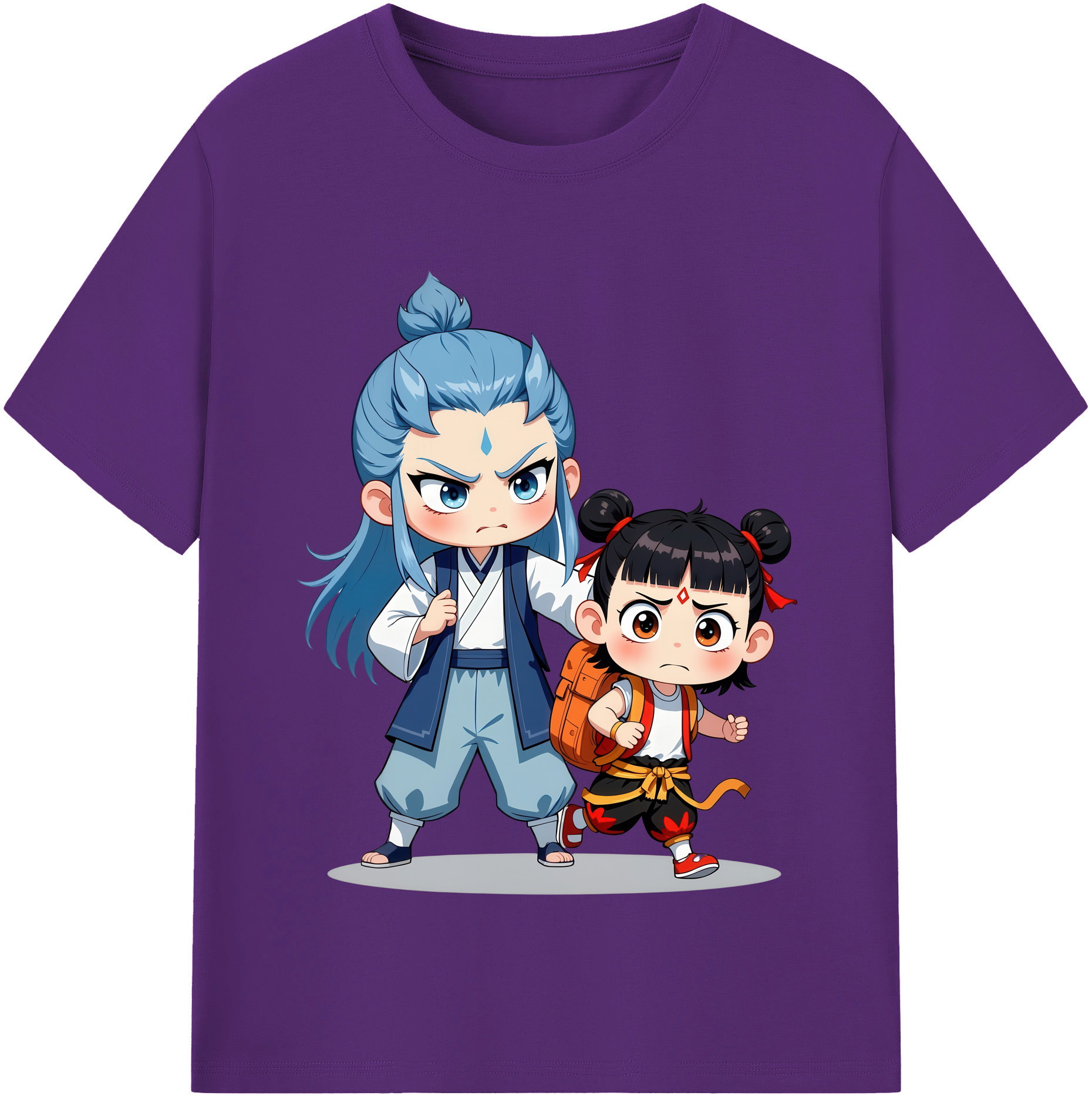 （画像用） Ne Zha 2 ナタ 魔童の大暴れ 綿100％半袖Tシャツ（フロントプリント）