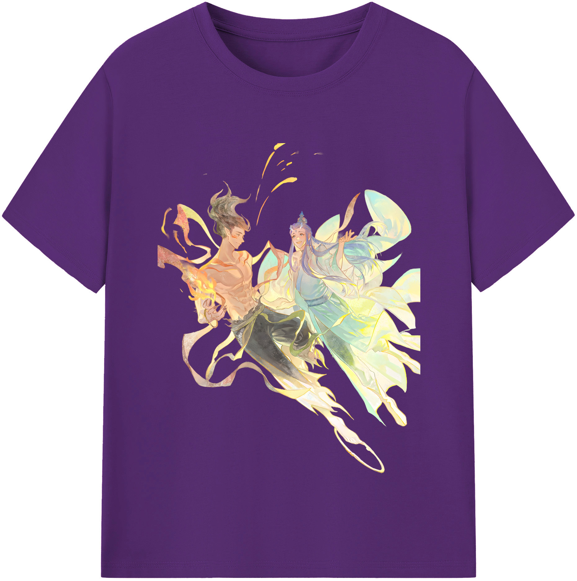 （画像用） Ne Zha 2 ナタ 魔童の大暴れ 綿100％半袖Tシャツ（フロントプリント）