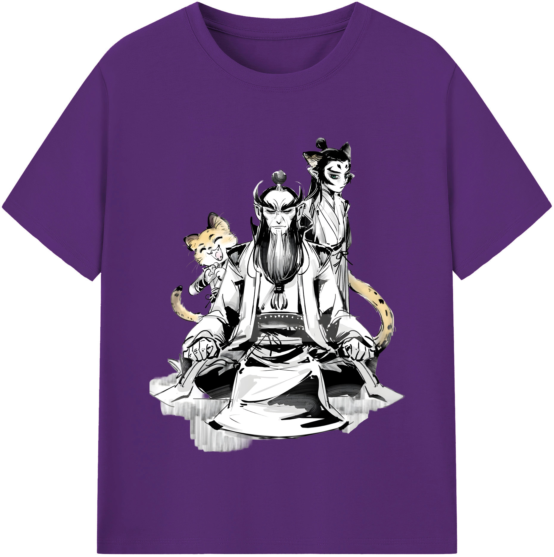 （画像用） Ne Zha 2 ナタ 魔童の大暴れ 綿100％半袖Tシャツ（フロントプリント）