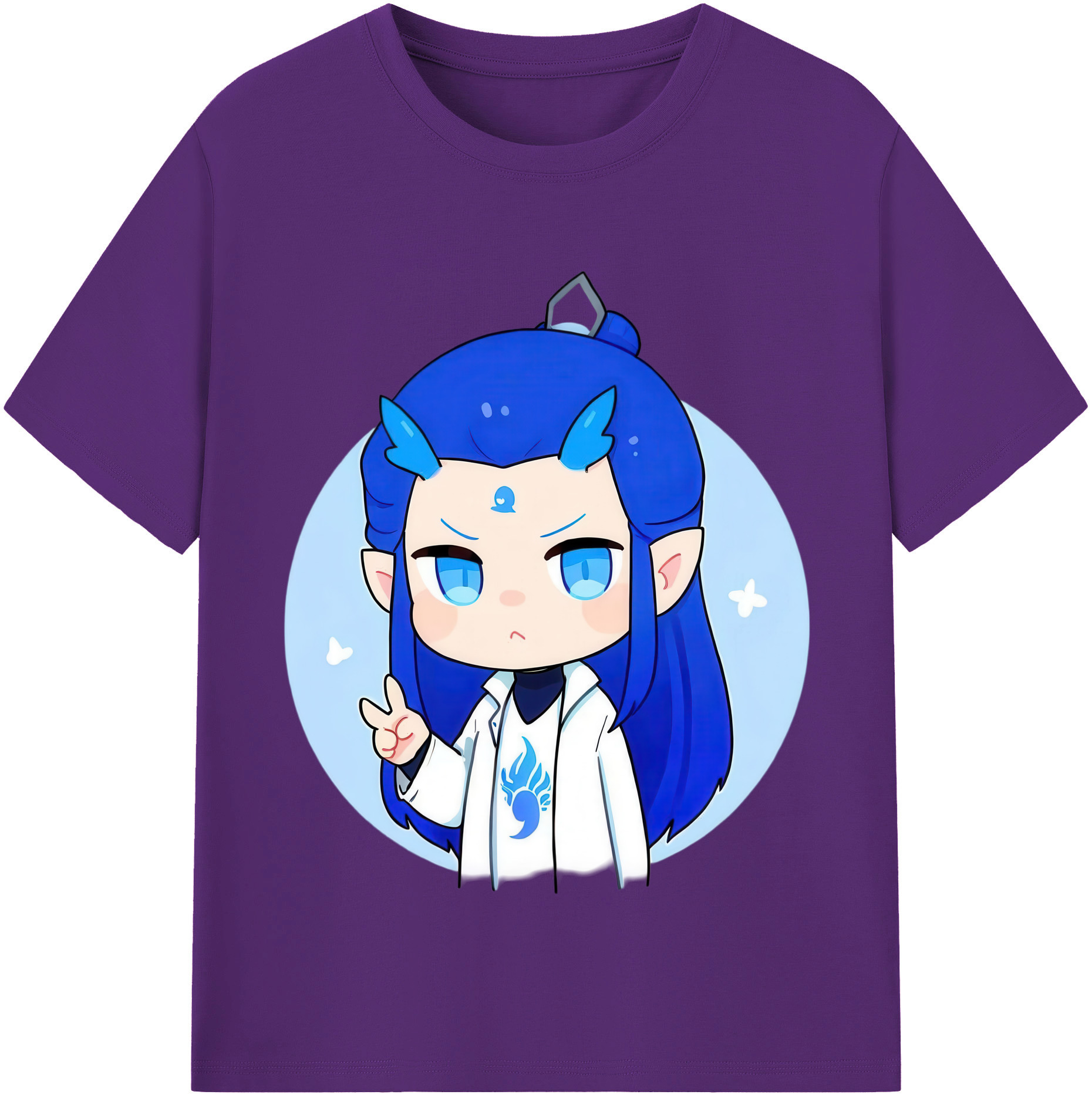 （画像用） Ne Zha 2 ナタ 魔童の大暴れ 綿100％半袖Tシャツ（フロントプリント）