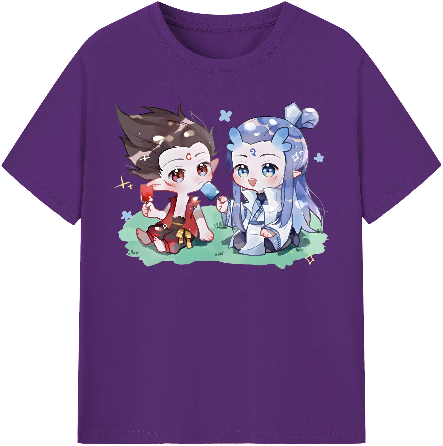 （画像用） Ne Zha 2 ナタ 魔童の大暴れ 綿100％半袖Tシャツ（フロントプリント）