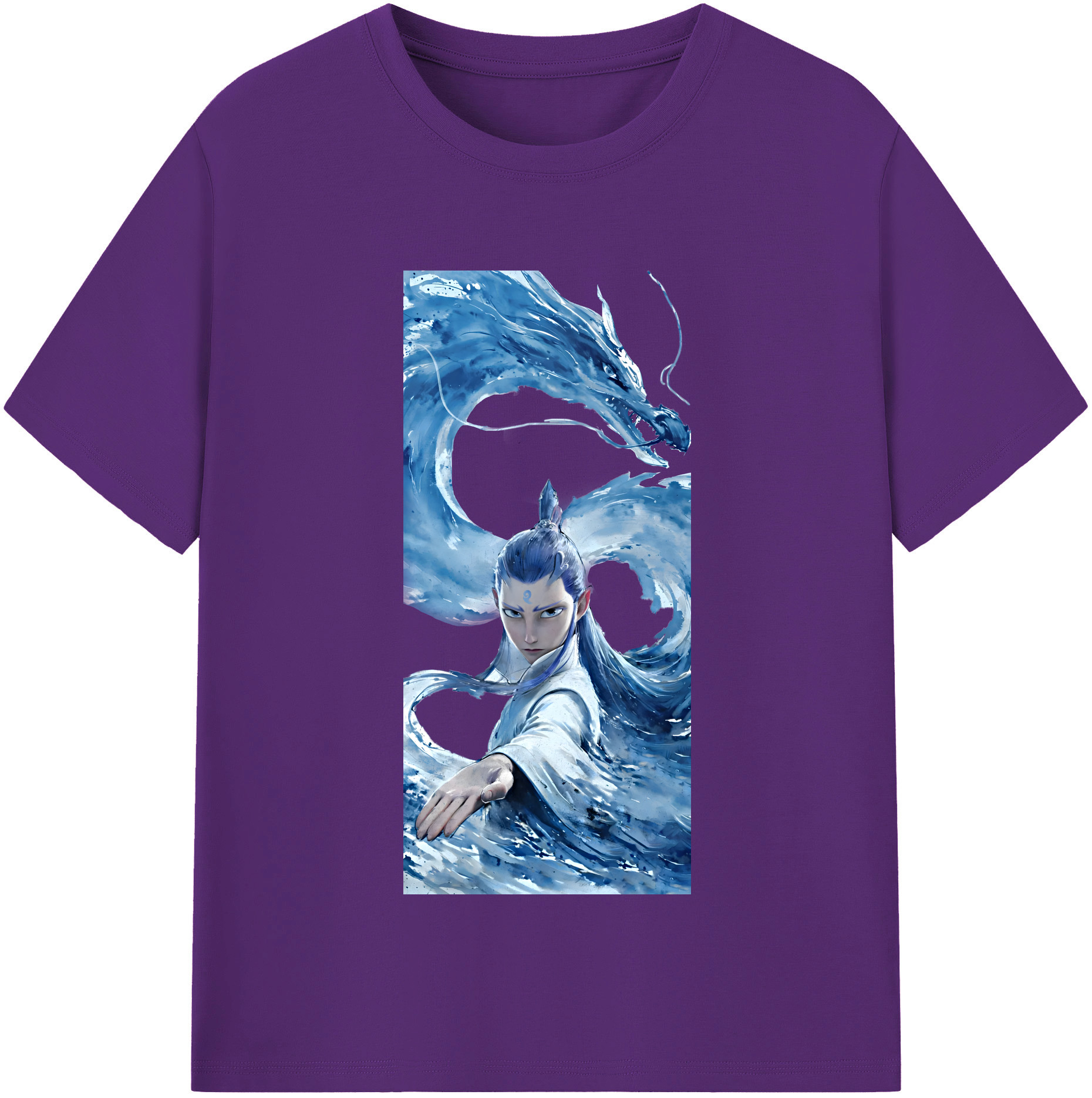 （画像用） Ne Zha 2 ナタ 魔童の大暴れ 綿100％半袖Tシャツ（フロントプリント）