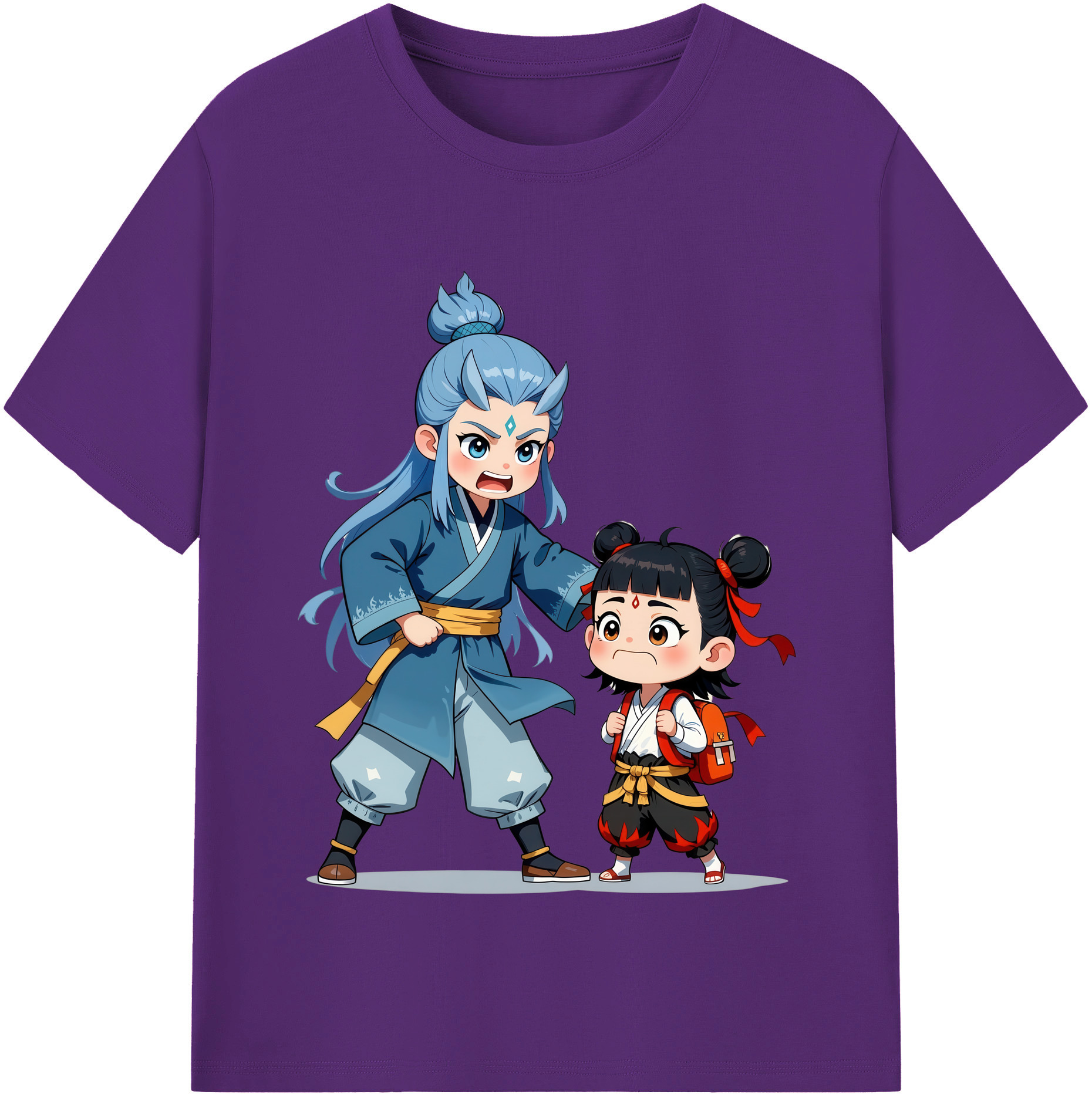 （画像用） Ne Zha 2 ナタ 魔童の大暴れ 綿100％半袖Tシャツ（フロントプリント）