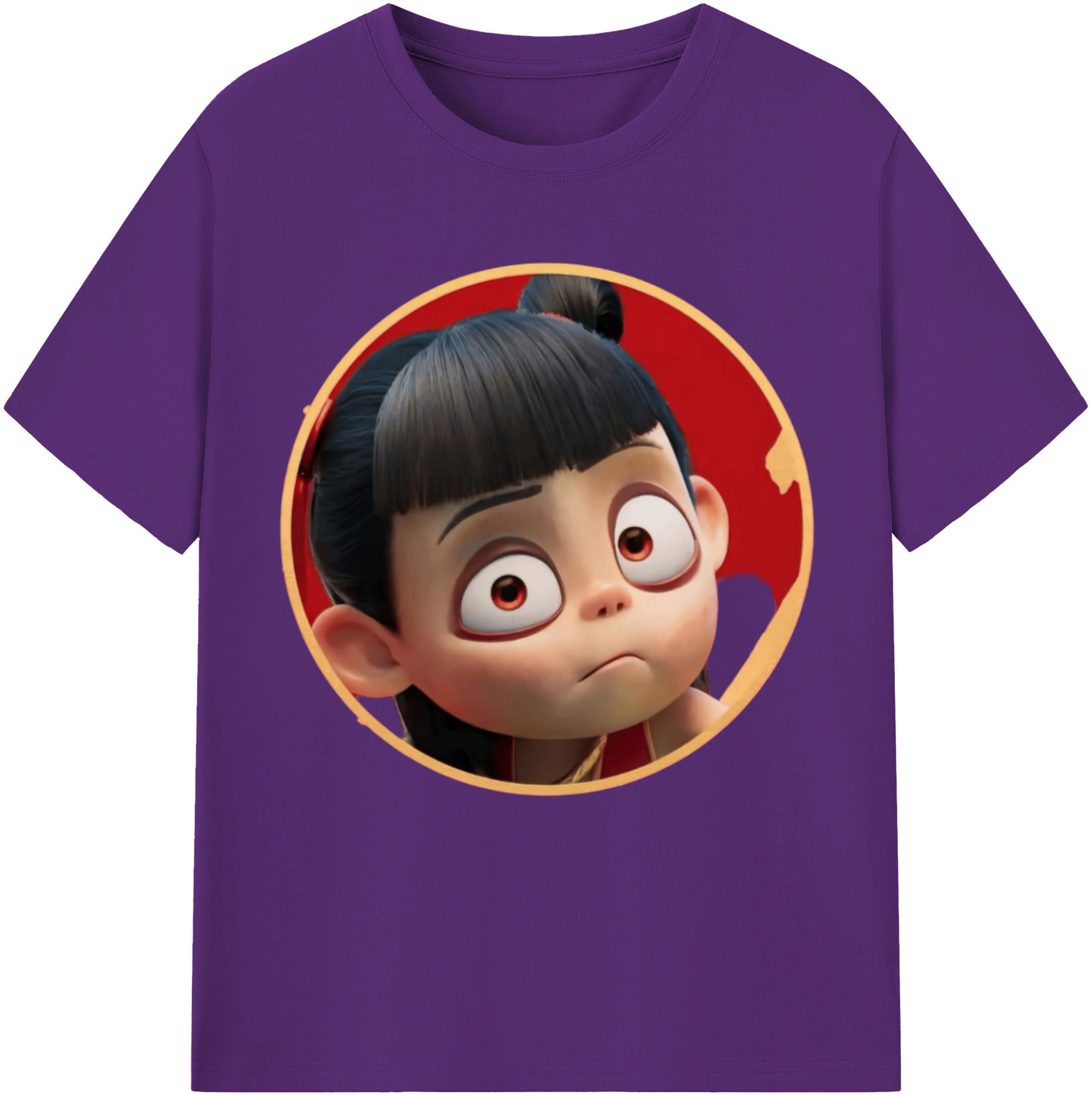 （画像用） Ne Zha 2 ナタ 魔童の大暴れ 綿100％半袖Tシャツ（フロントプリント）