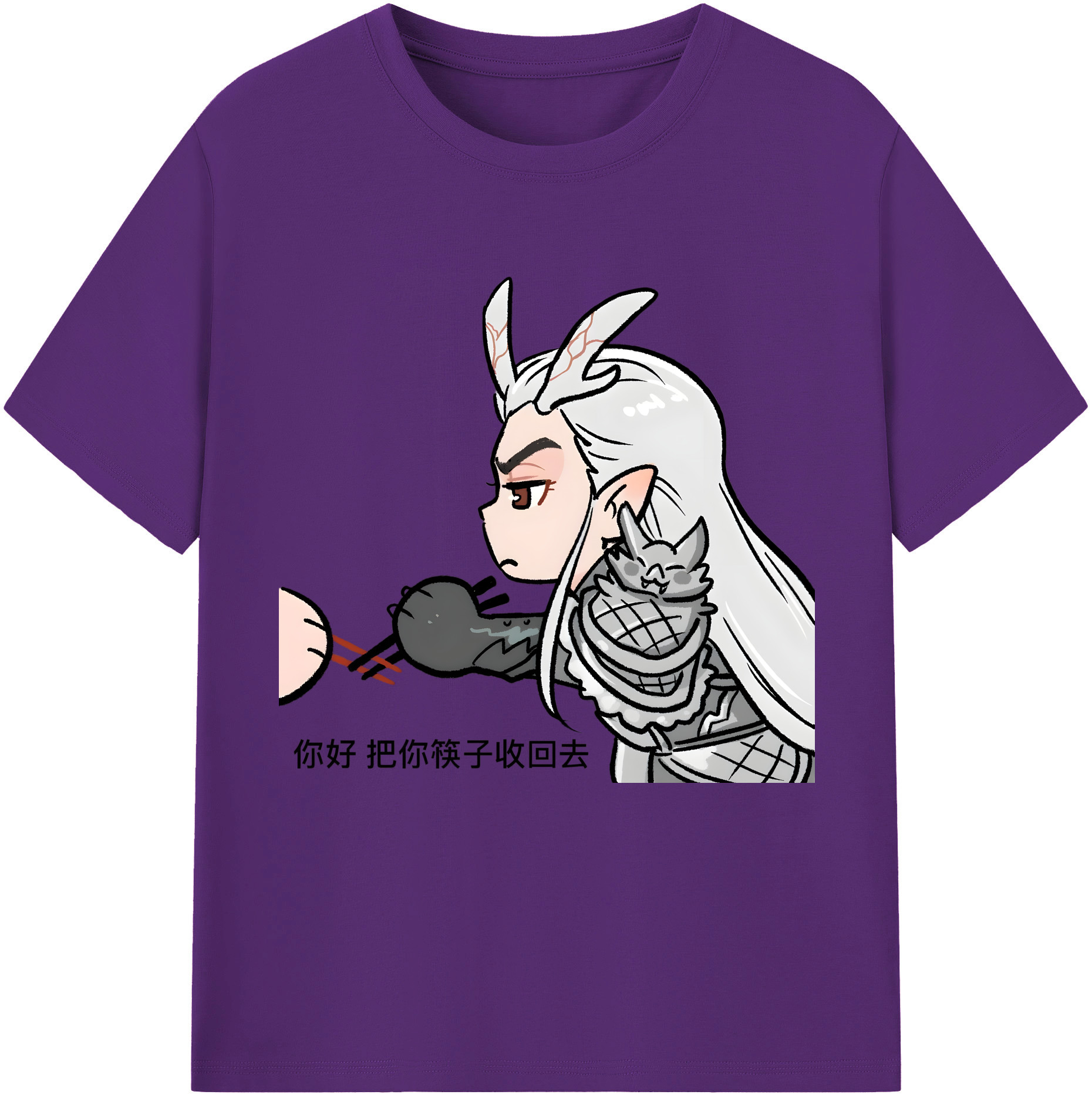 （画像用） Ne Zha 2 ナタ 魔童の大暴れ 綿100％半袖Tシャツ（フロントプリント）