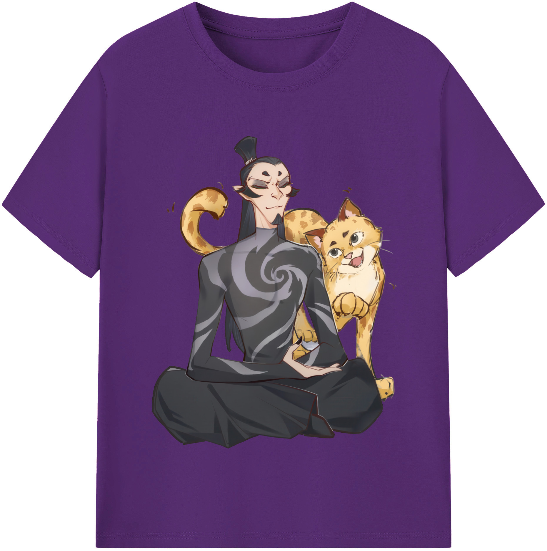（画像用） Ne Zha 2 ナタ 魔童の大暴れ 綿100％半袖Tシャツ（フロントプリント）