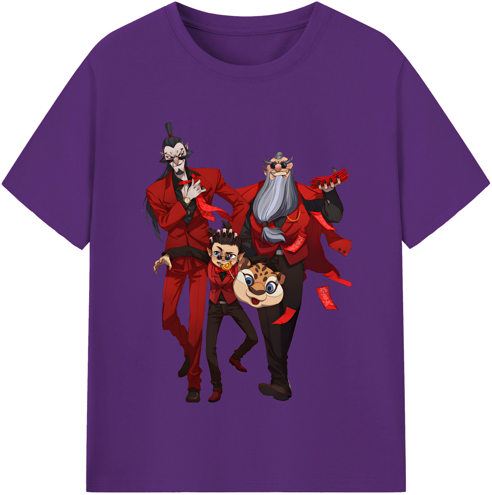 （画像用） Ne Zha 2 ナタ 魔童の大暴れ 綿100％半袖Tシャツ（フロントプリント）