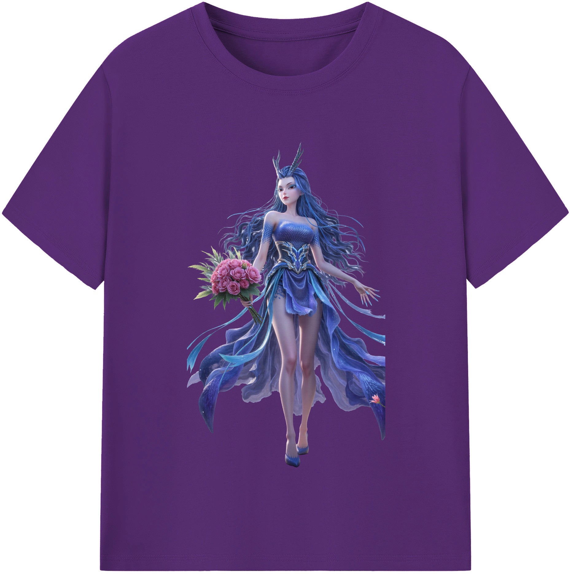 （画像用） Ne Zha 2 ナタ 魔童の大暴れ 綿100％半袖Tシャツ（フロントプリント）