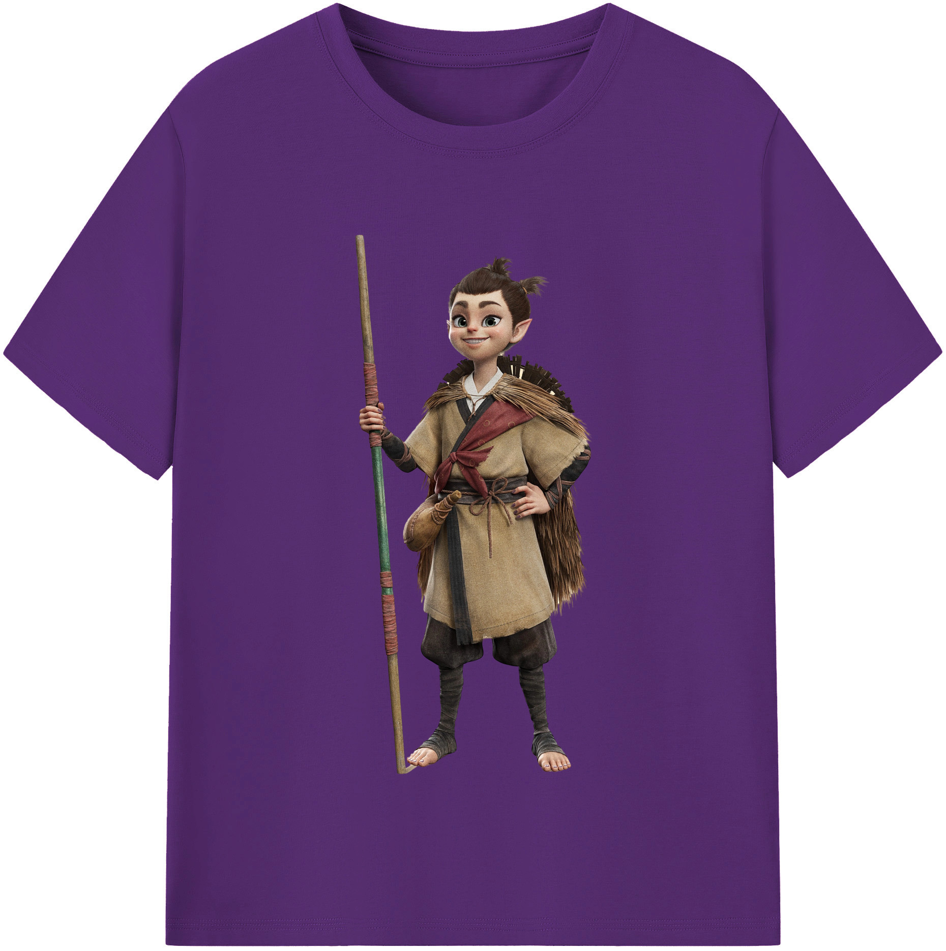 （画像用） Ne Zha 2 ナタ 魔童の大暴れ 綿100％半袖Tシャツ（フロントプリント）