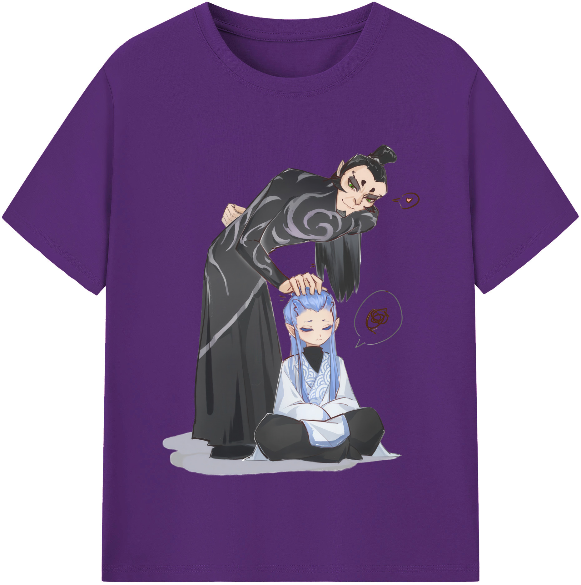 （画像用） Ne Zha 2 ナタ 魔童の大暴れ 綿100％半袖Tシャツ（フロントプリント）