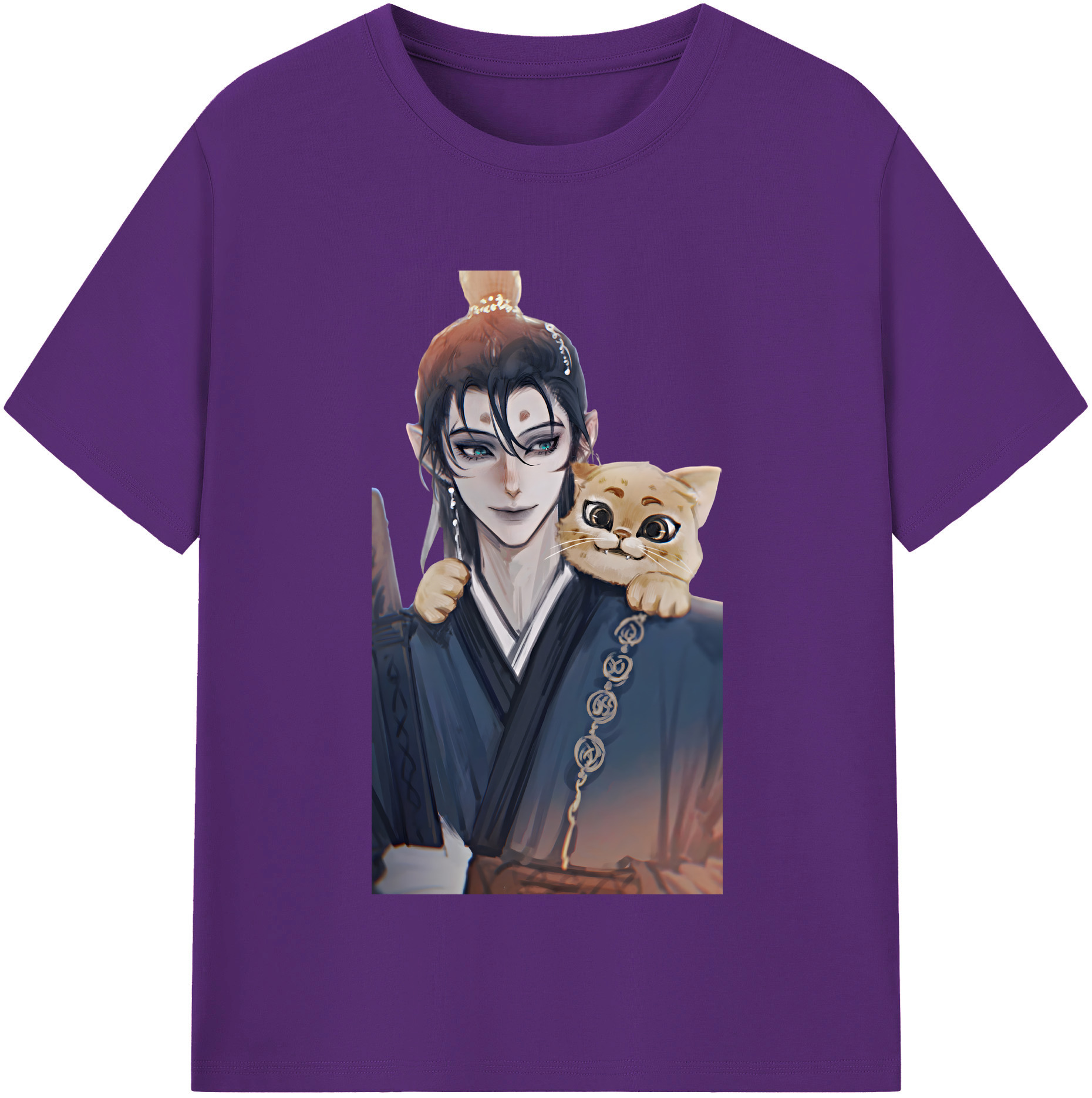 （画像用） Ne Zha 2 ナタ 魔童の大暴れ 綿100％半袖Tシャツ（フロントプリント）