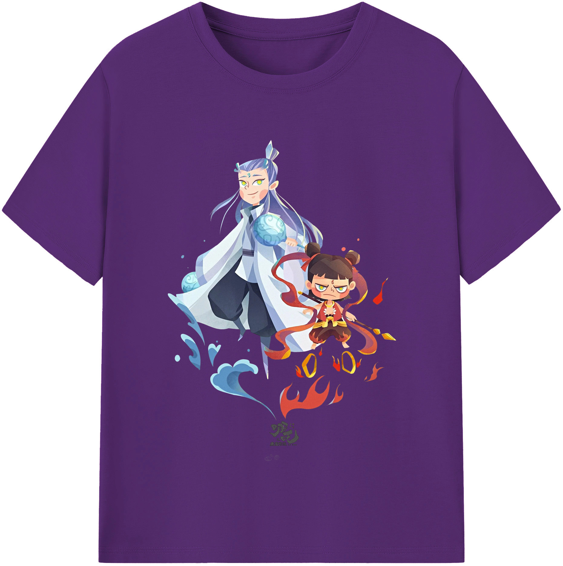 （画像用） Ne Zha 2 ナタ 魔童の大暴れ 綿100％半袖Tシャツ（フロントプリント）