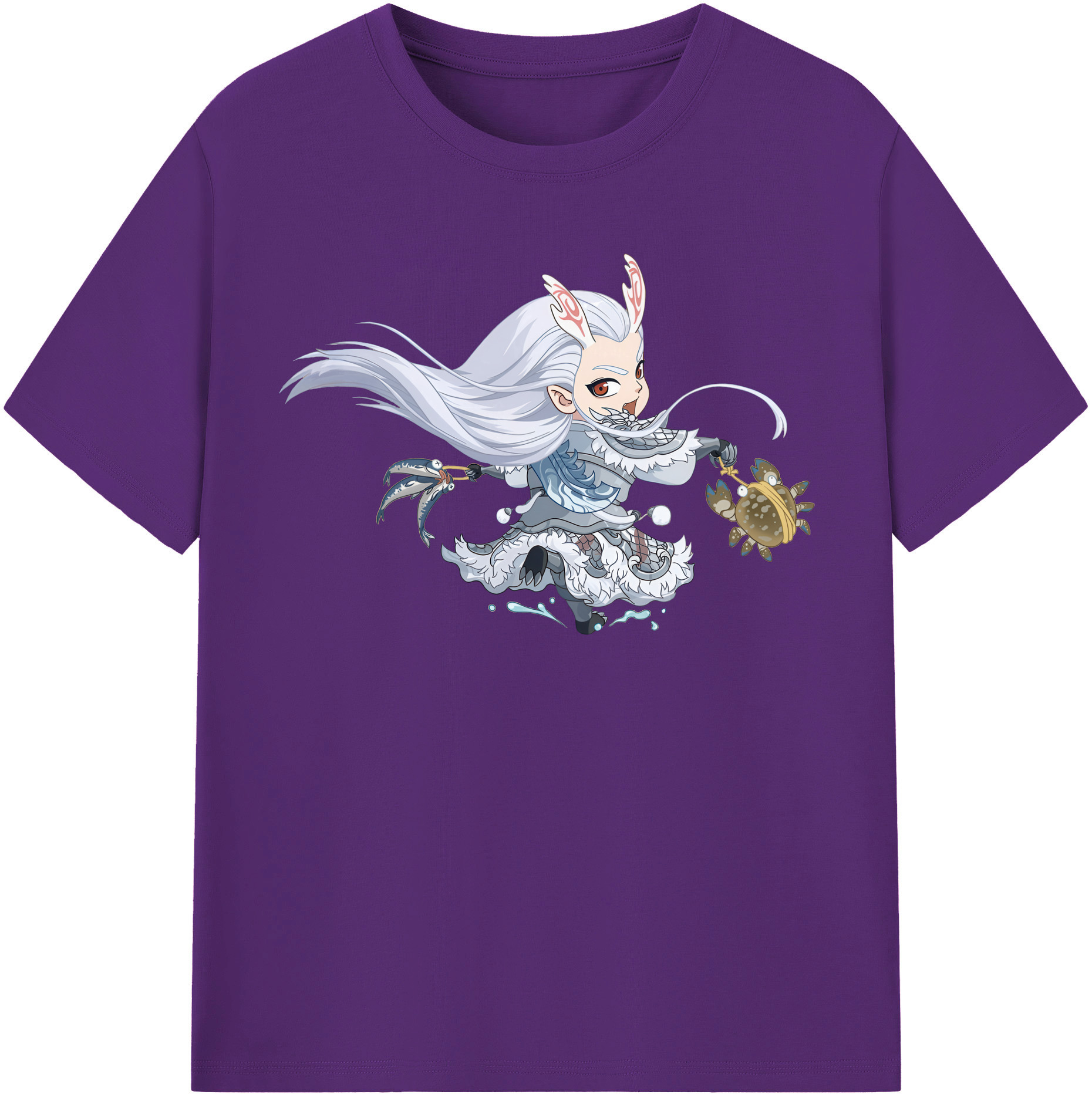 （画像用） Ne Zha 2 ナタ 魔童の大暴れ 綿100％半袖Tシャツ（フロントプリント）