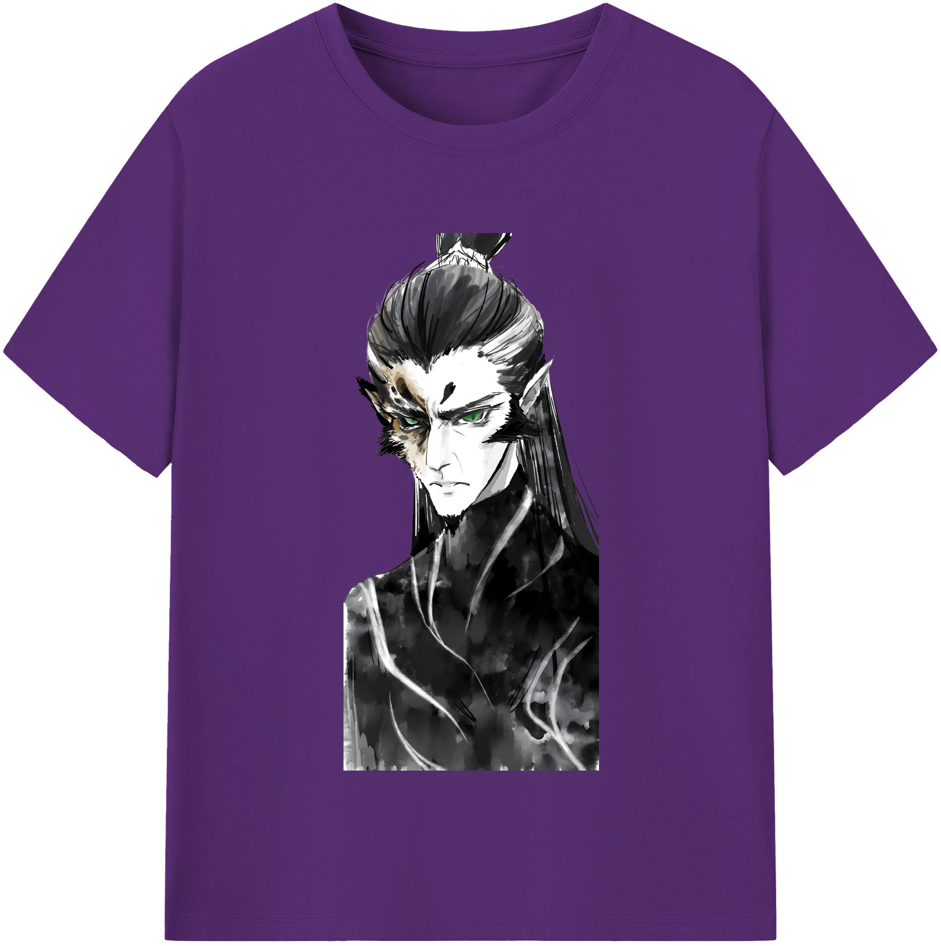 （画像用） Ne Zha 2 ナタ 魔童の大暴れ 綿100％半袖Tシャツ（フロントプリント）