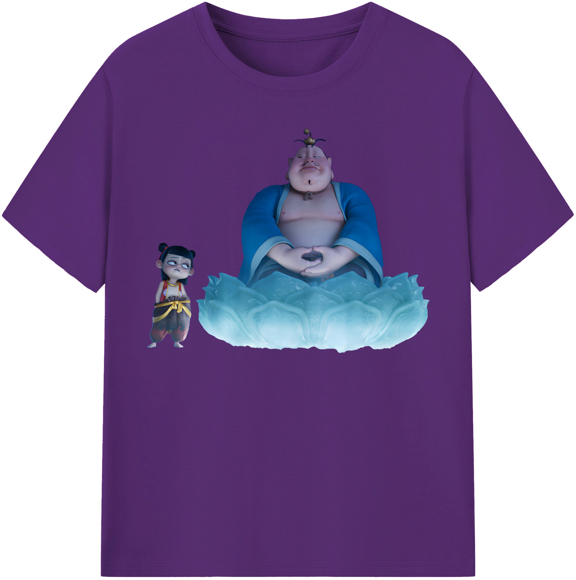 （画像用） Ne Zha 2 ナタ 魔童の大暴れ 綿100％半袖Tシャツ（フロントプリント）