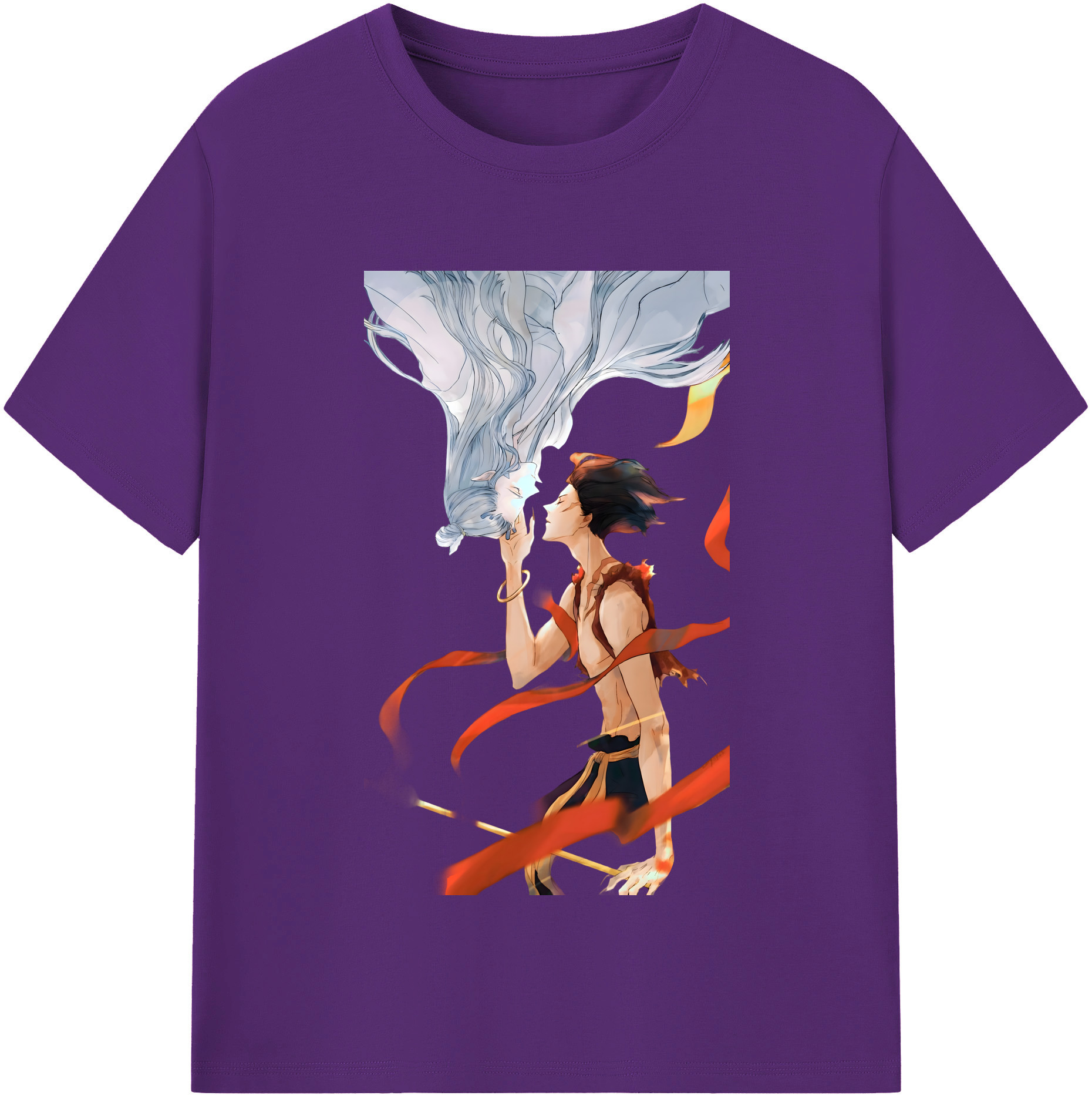 （画像用） Ne Zha 2 ナタ 魔童の大暴れ 綿100％半袖Tシャツ（フロントプリント）