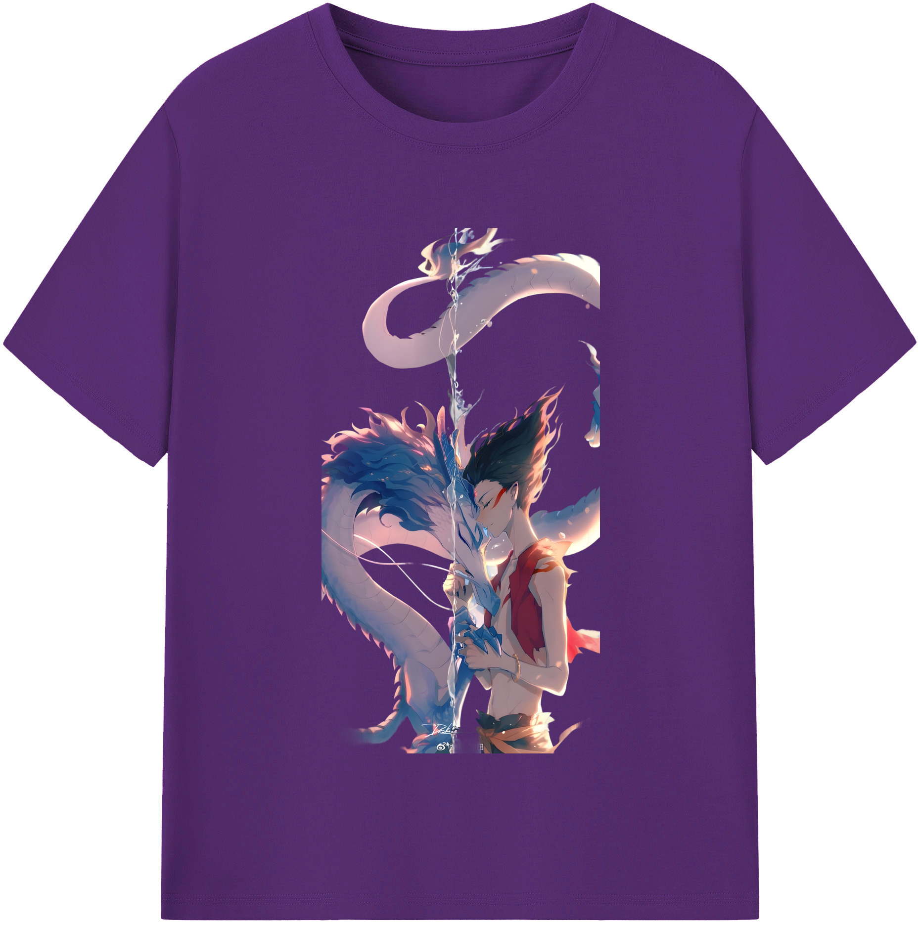 （画像用） Ne Zha 2 ナタ 魔童の大暴れ 綿100％半袖Tシャツ（フロントプリント）