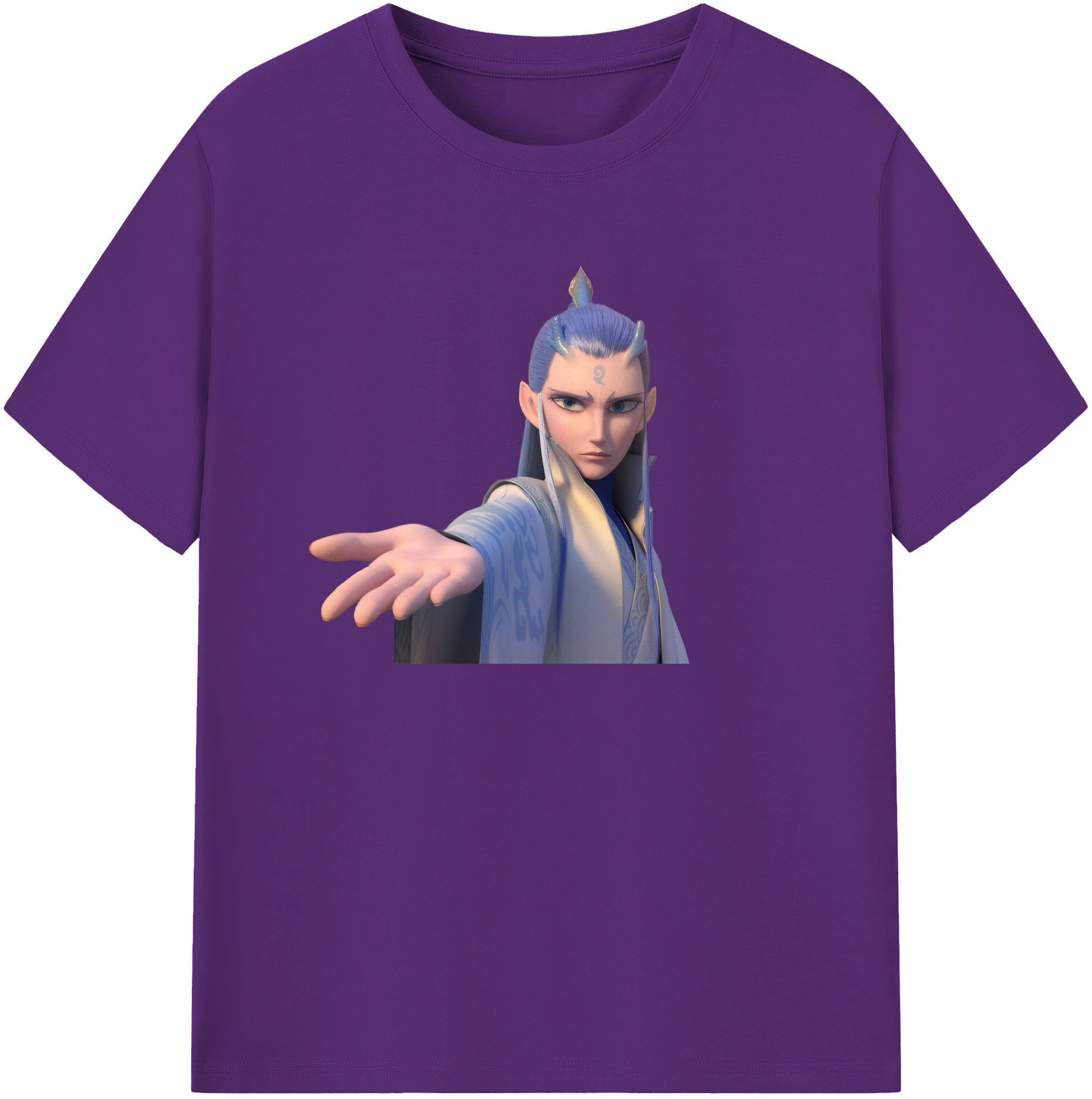 （画像用） Ne Zha 2 ナタ 魔童の大暴れ 綿100％半袖Tシャツ（フロントプリント）