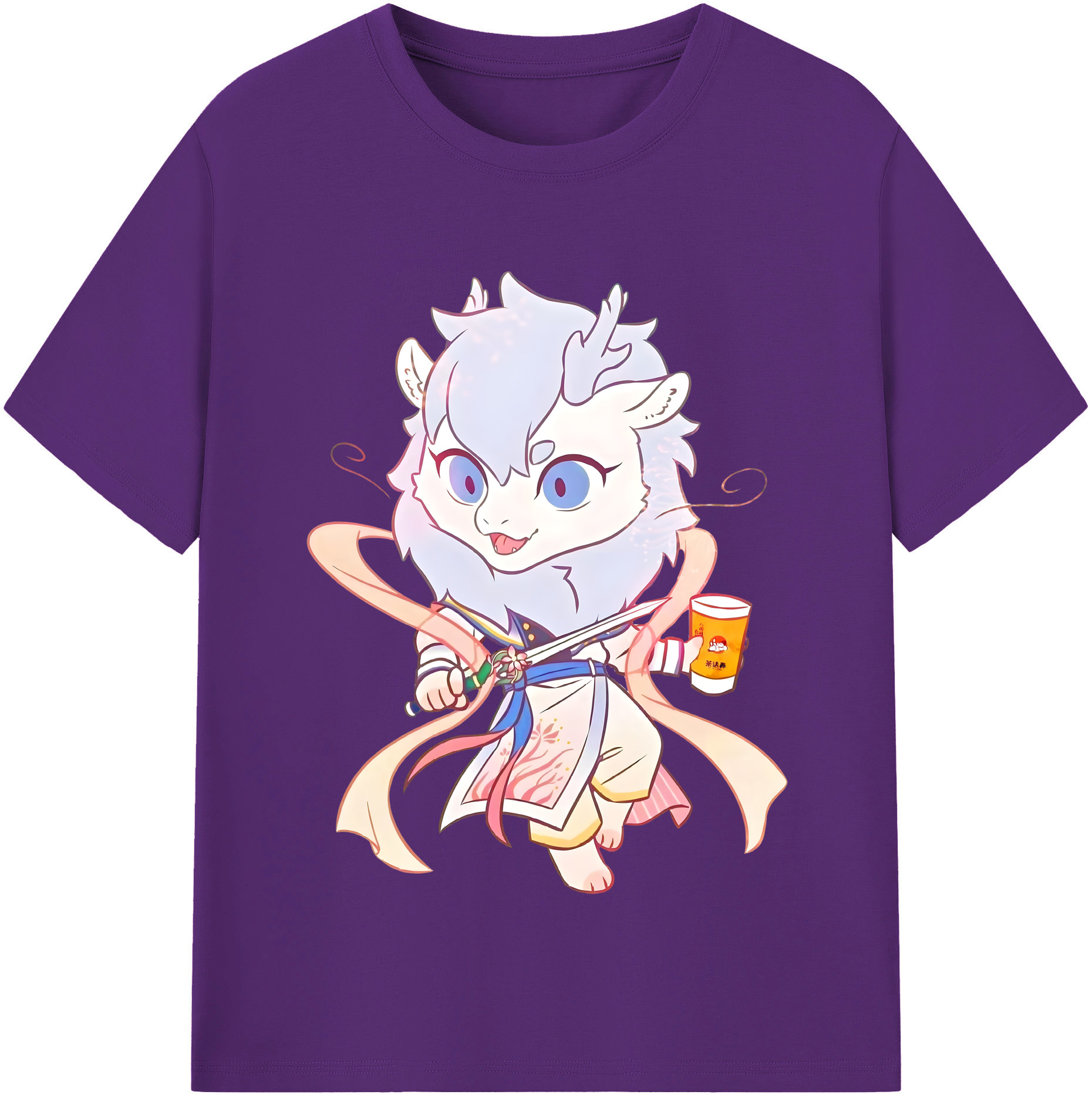 （画像用） Ne Zha 2 ナタ 魔童の大暴れ 綿100％半袖Tシャツ（フロントプリント）