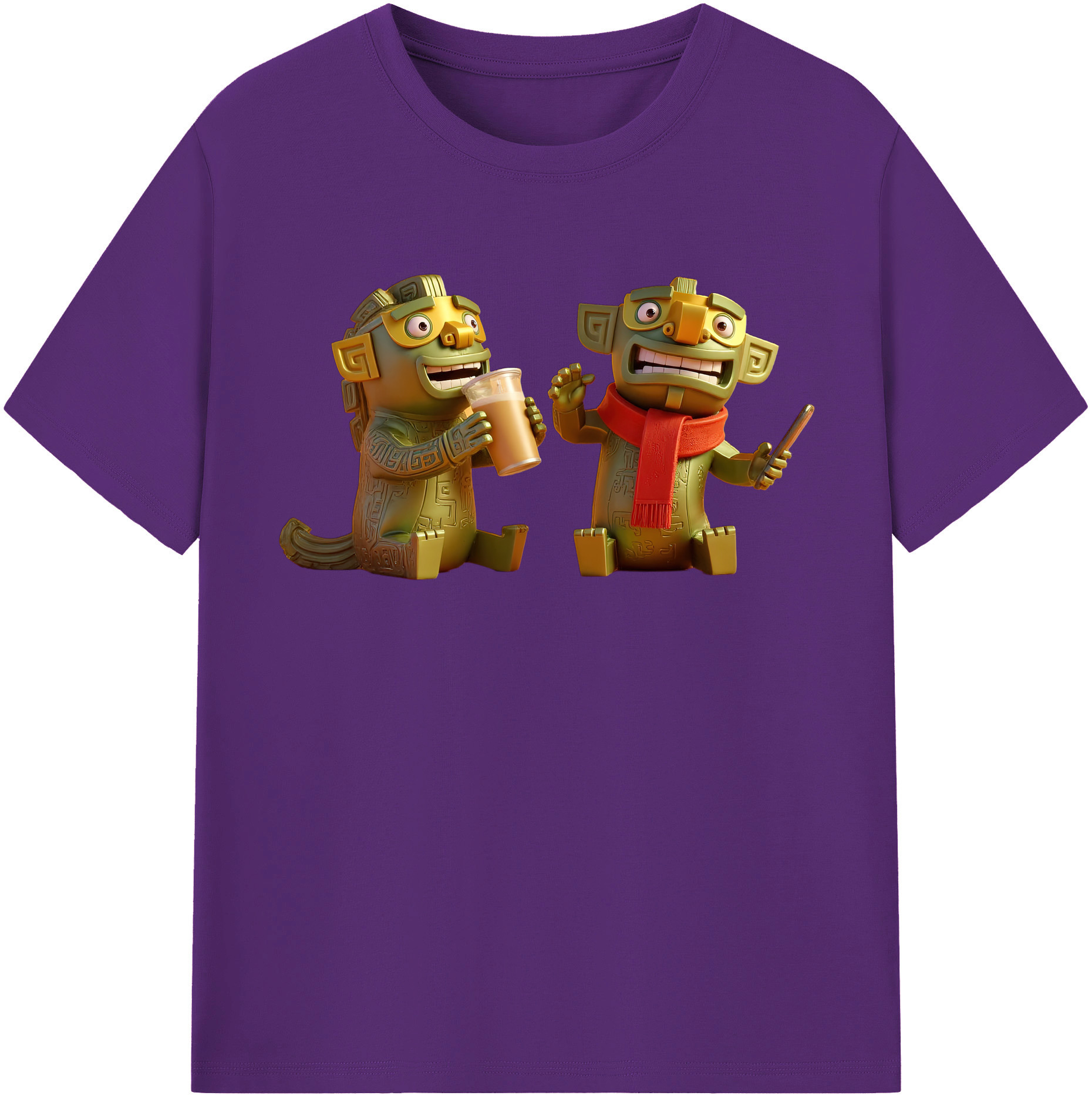 （画像用） Ne Zha 2 ナタ 魔童の大暴れ 綿100％半袖Tシャツ（フロントプリント）