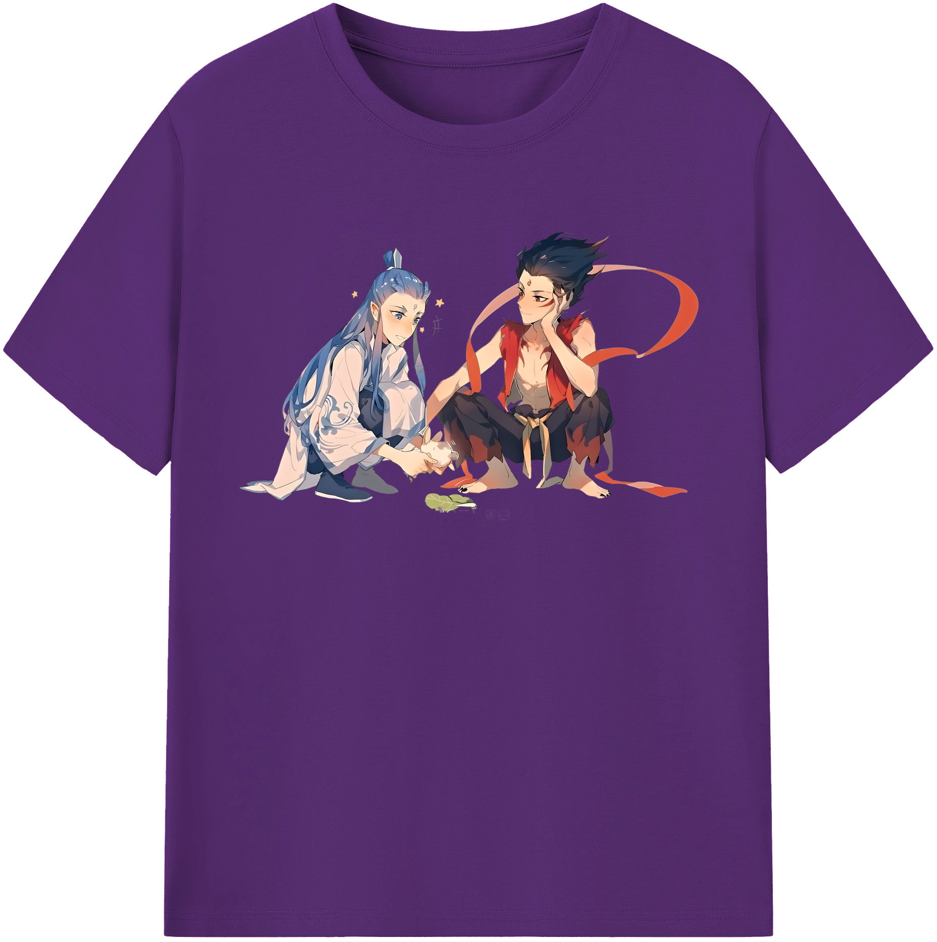 （画像用） Ne Zha 2 ナタ 魔童の大暴れ 綿100％半袖Tシャツ（フロントプリント）