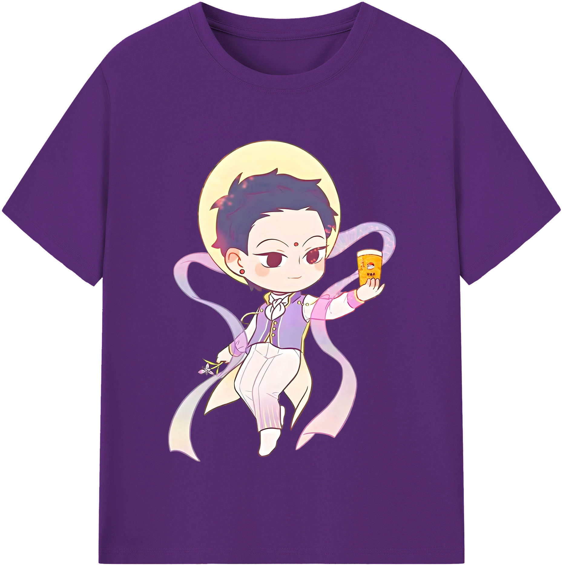 （画像用） Ne Zha 2 ナタ 魔童の大暴れ 綿100％半袖Tシャツ（フロントプリント）