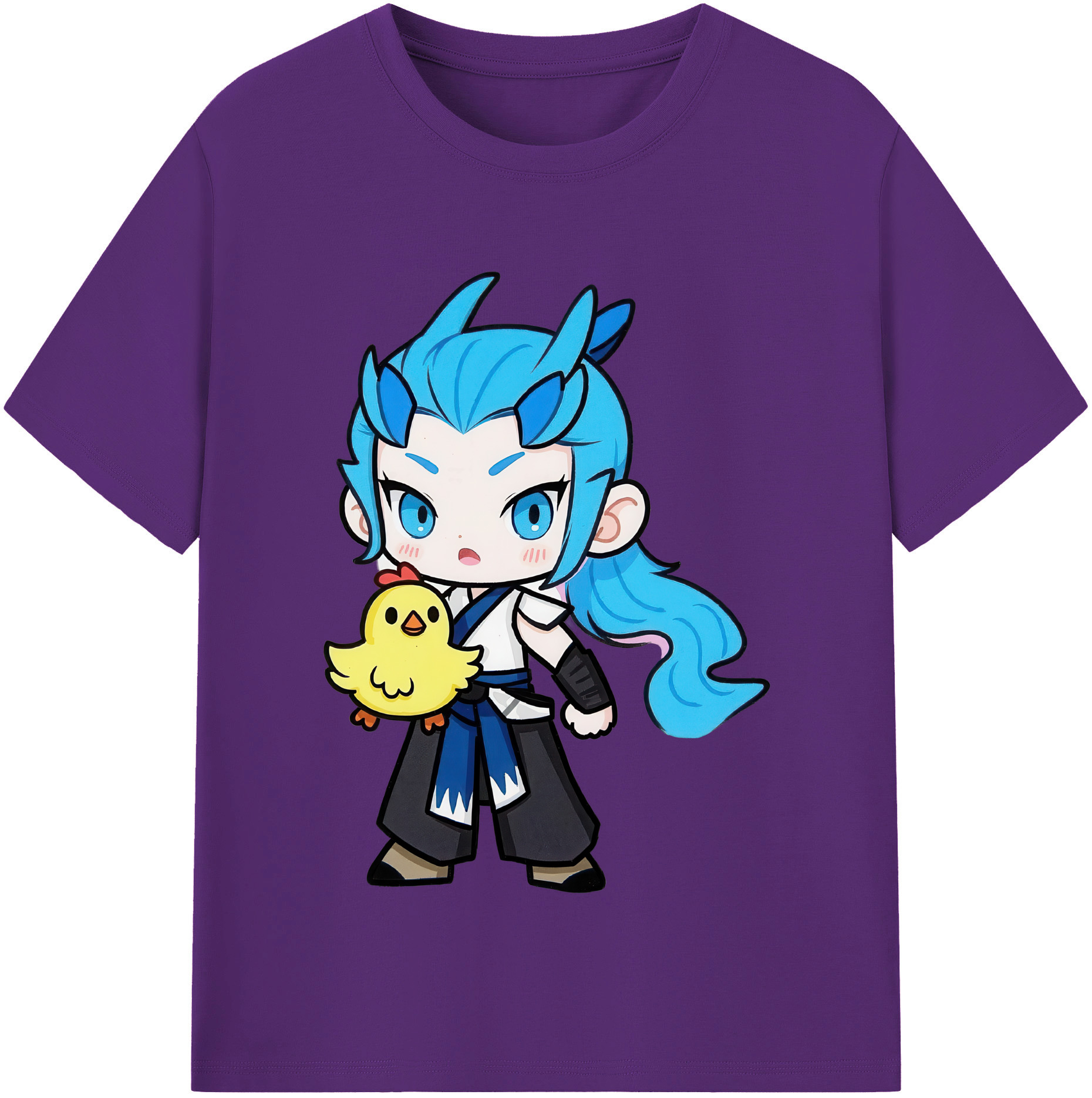 （画像用） Ne Zha 2 ナタ 魔童の大暴れ 綿100％半袖Tシャツ（フロントプリント）