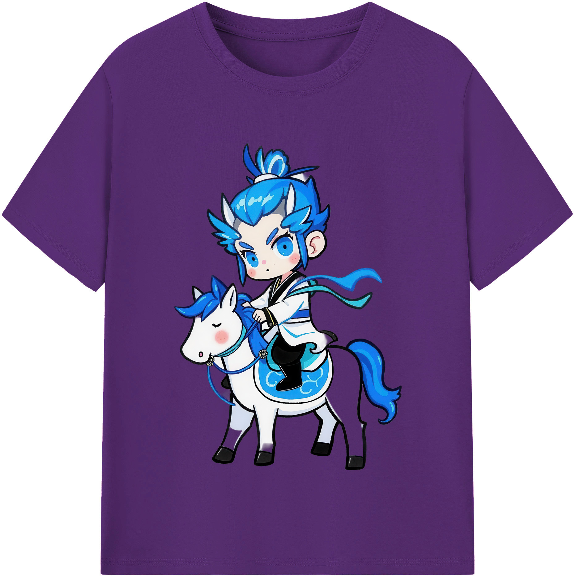 （画像用） Ne Zha 2 ナタ 魔童の大暴れ 綿100％半袖Tシャツ（フロントプリント）