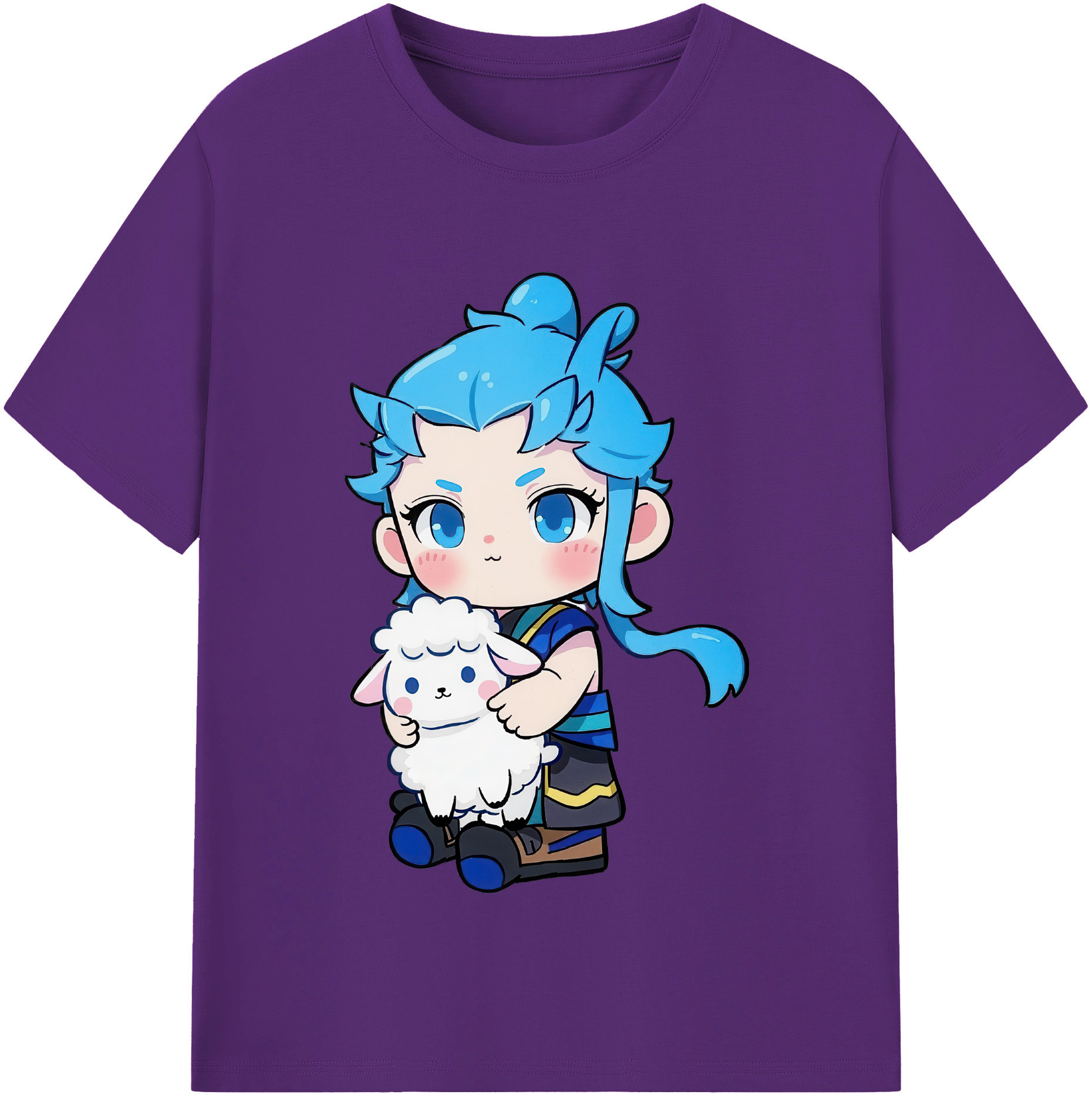（画像用） Ne Zha 2 ナタ 魔童の大暴れ 綿100％半袖Tシャツ（フロントプリント）