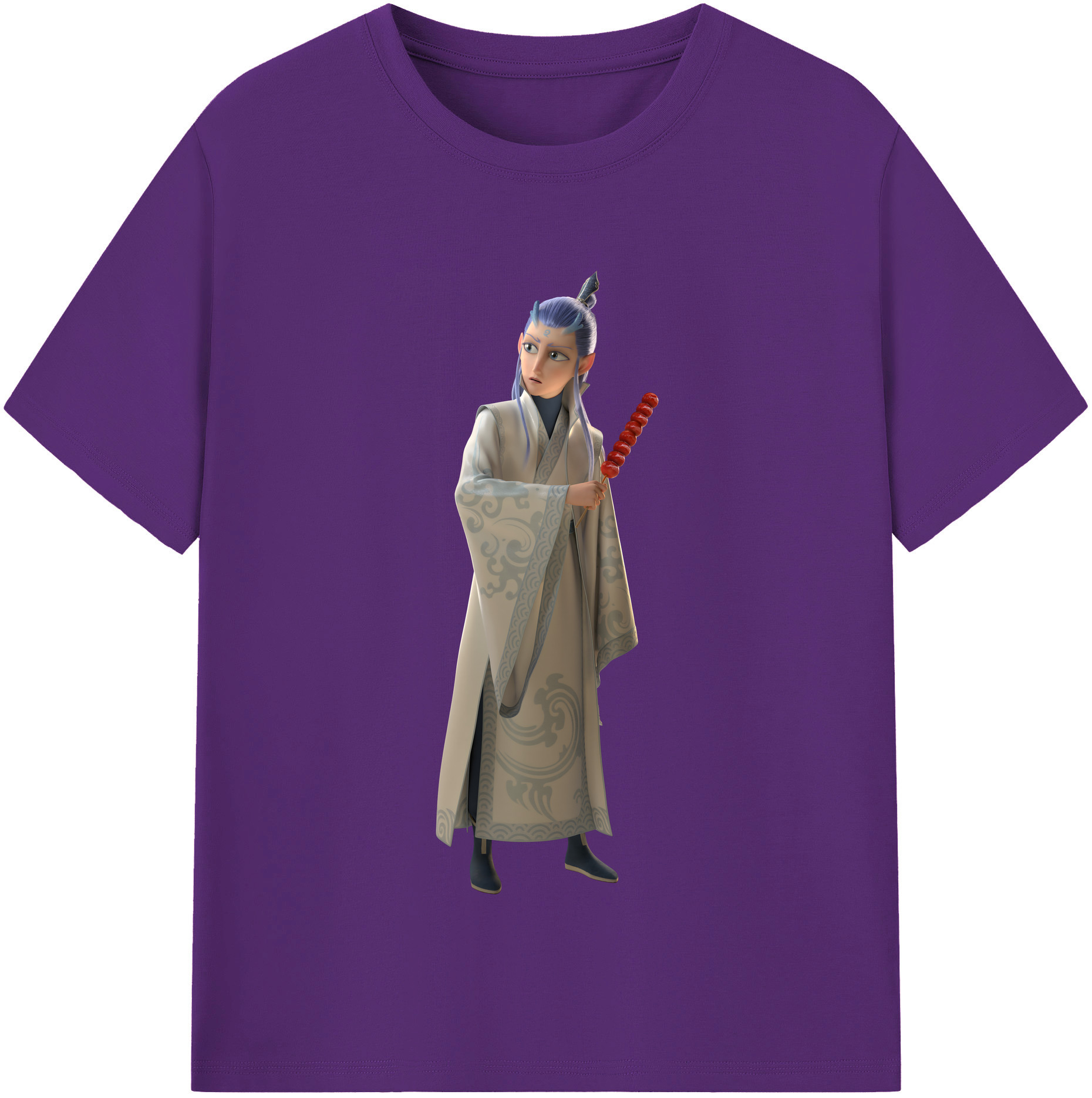 （画像用） Ne Zha 2 ナタ 魔童の大暴れ 綿100％半袖Tシャツ（フロントプリント）
