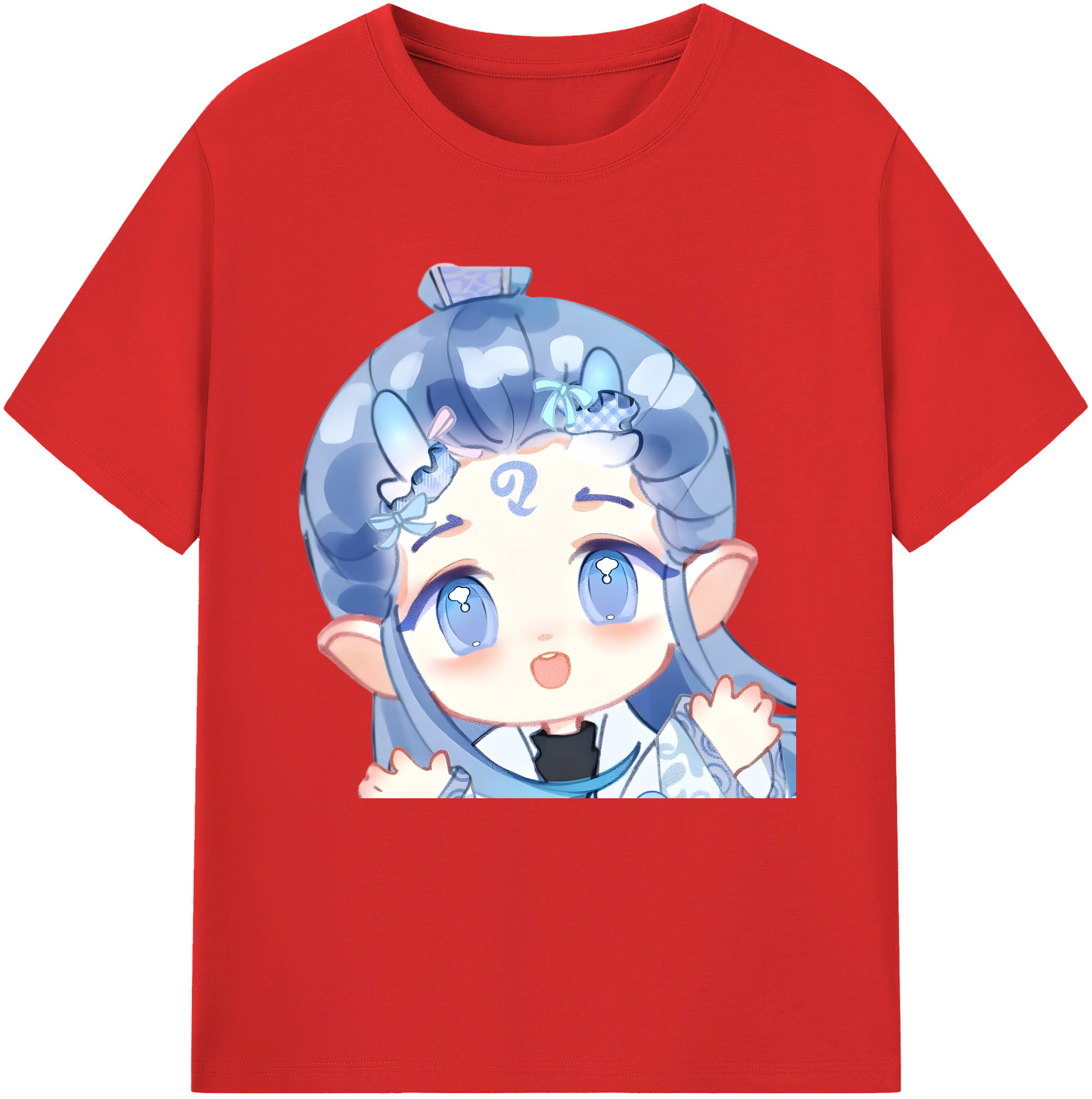（画像用） Ne Zha 2 ナタ 魔童の大暴れ 綿100％半袖Tシャツ（フロントプリント）
