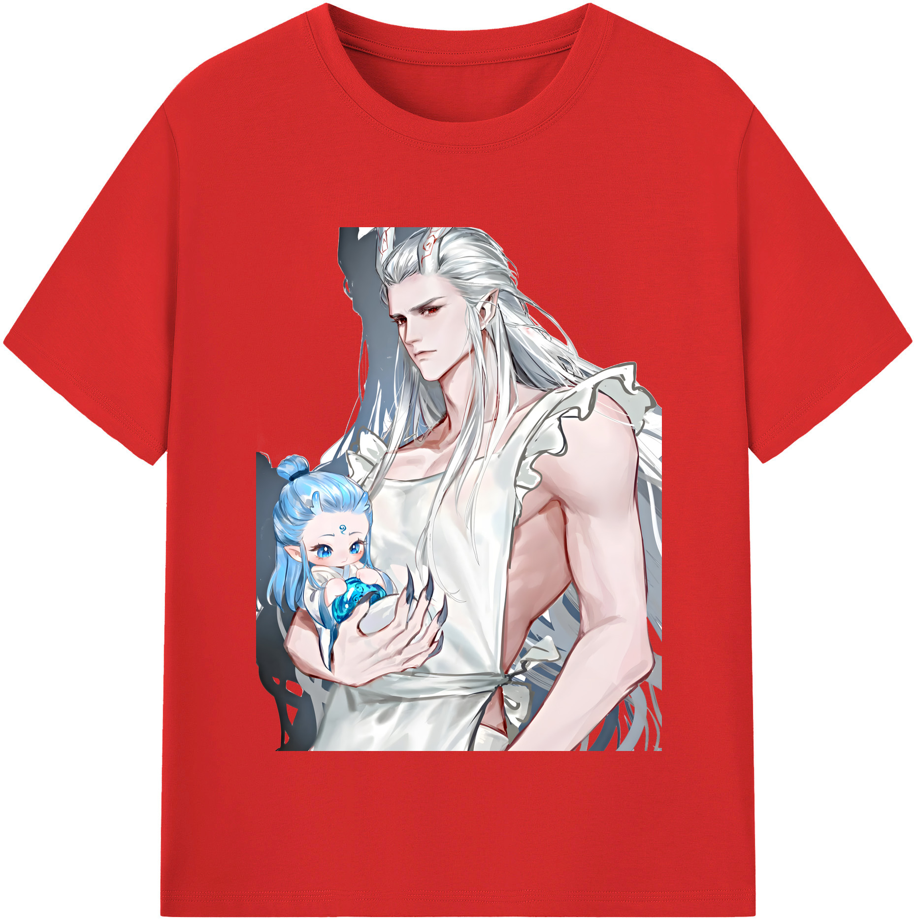 （画像用） Ne Zha 2 ナタ 魔童の大暴れ 綿100％半袖Tシャツ（フロントプリント）