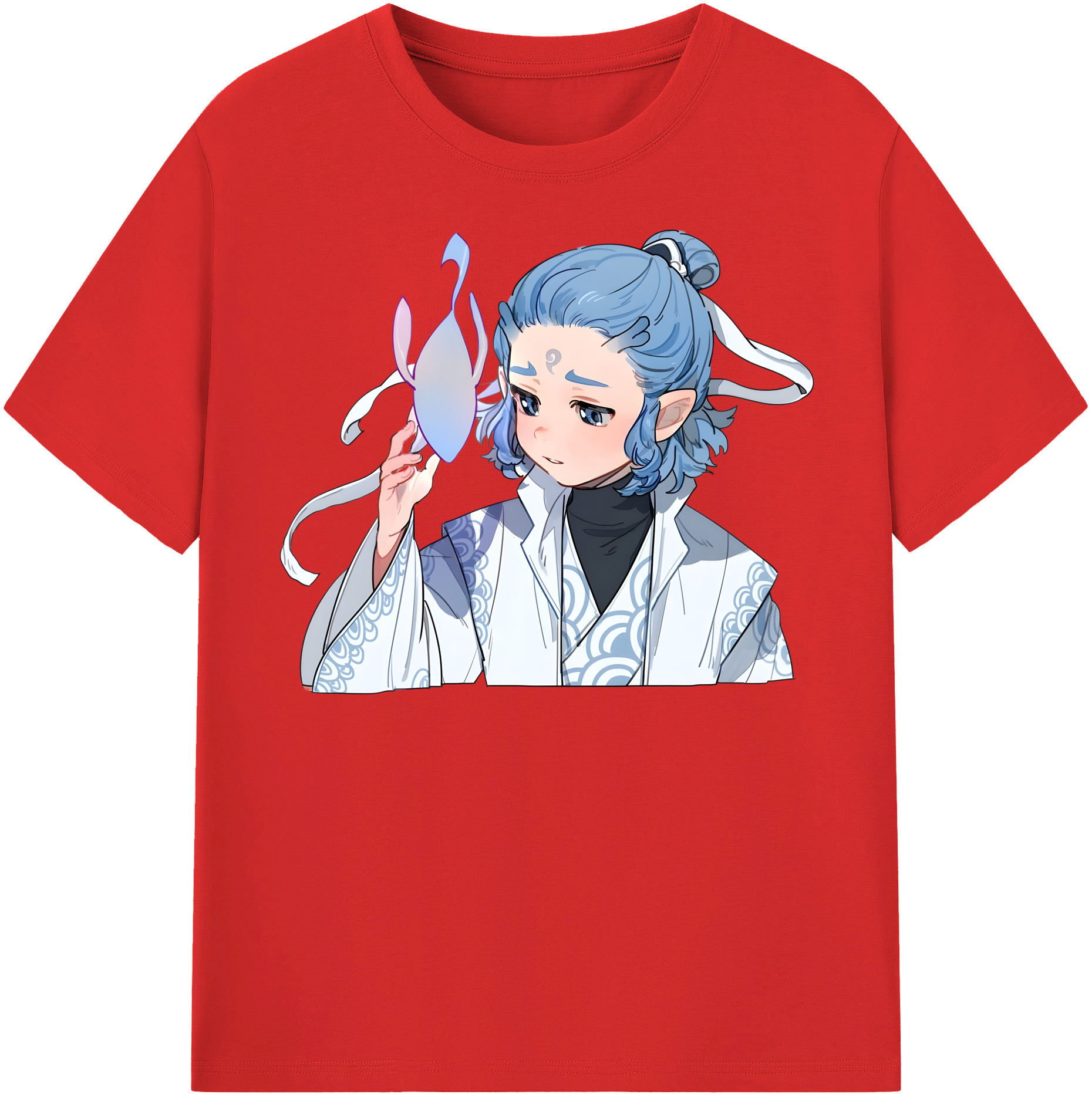 （画像用） Ne Zha 2 ナタ 魔童の大暴れ 綿100％半袖Tシャツ（フロントプリント）