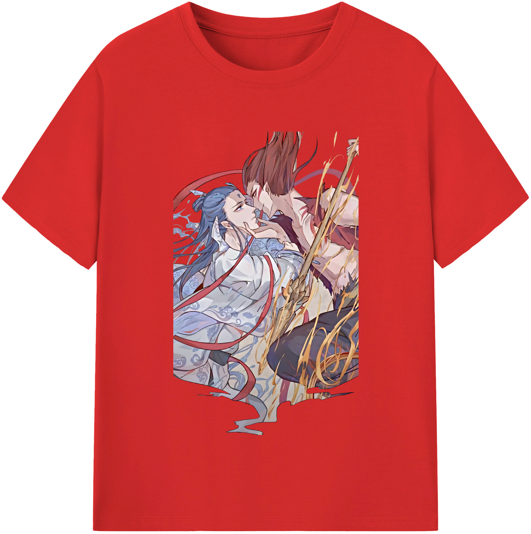 （画像用） Ne Zha 2 ナタ 魔童の大暴れ 綿100％半袖Tシャツ（フロントプリント）