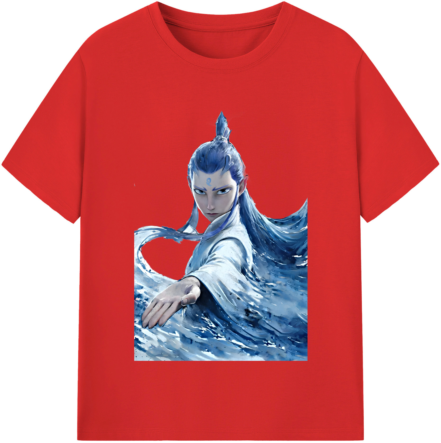 （画像用） Ne Zha 2 ナタ 魔童の大暴れ 綿100％半袖Tシャツ（フロントプリント）