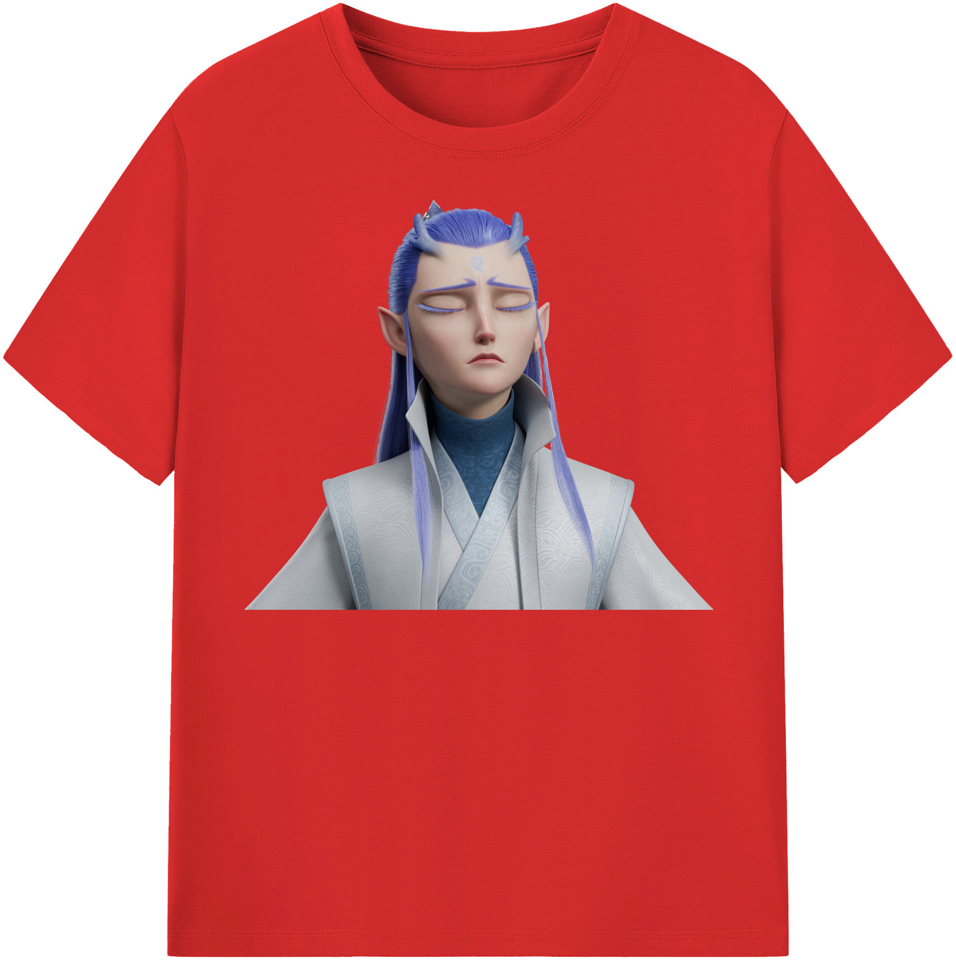 （画像用） Ne Zha 2 ナタ 魔童の大暴れ 綿100％半袖Tシャツ（フロントプリント）