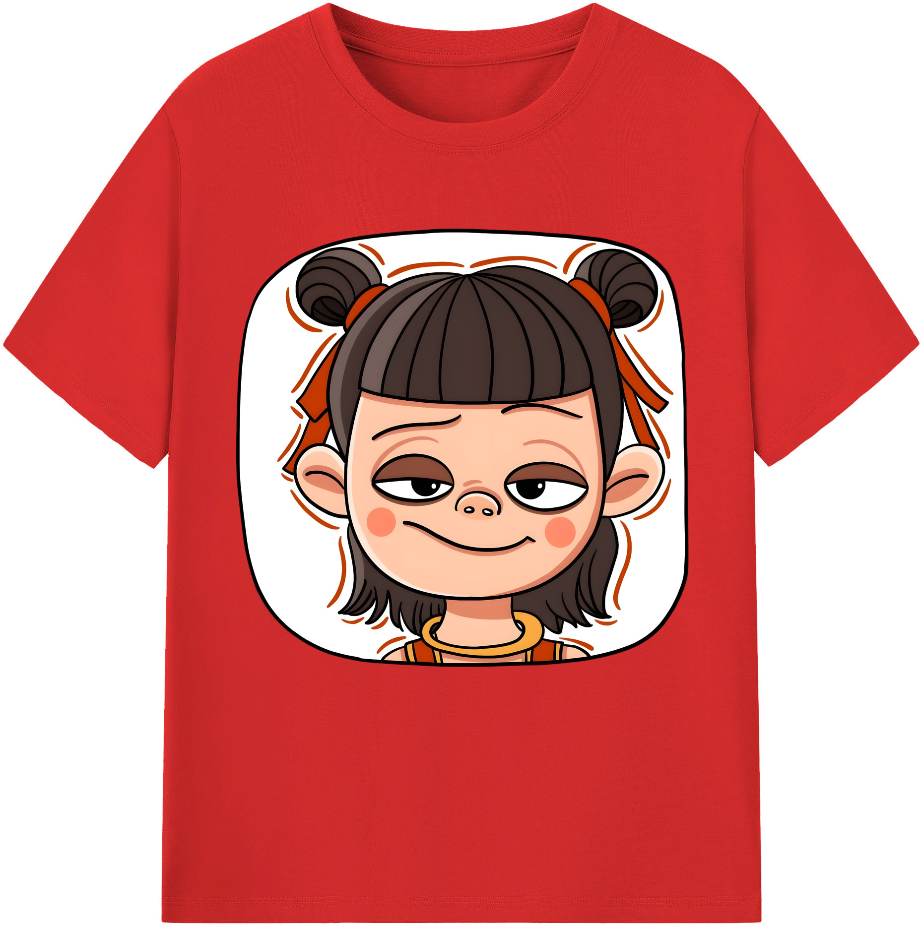 （画像用） Ne Zha 2 ナタ 魔童の大暴れ 綿100％半袖Tシャツ（フロントプリント）