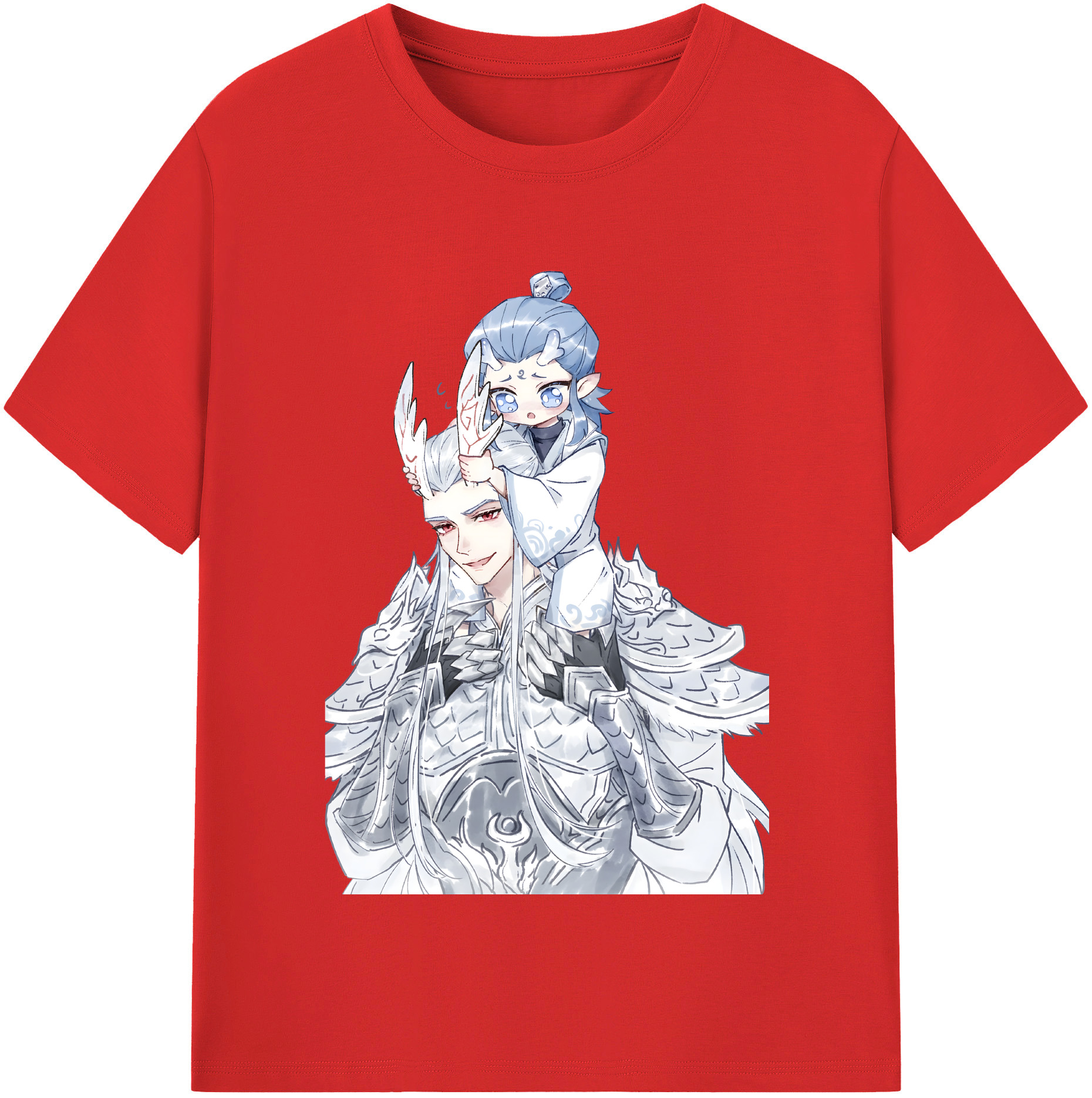 （画像用） Ne Zha 2 ナタ 魔童の大暴れ 綿100％半袖Tシャツ（フロントプリント）