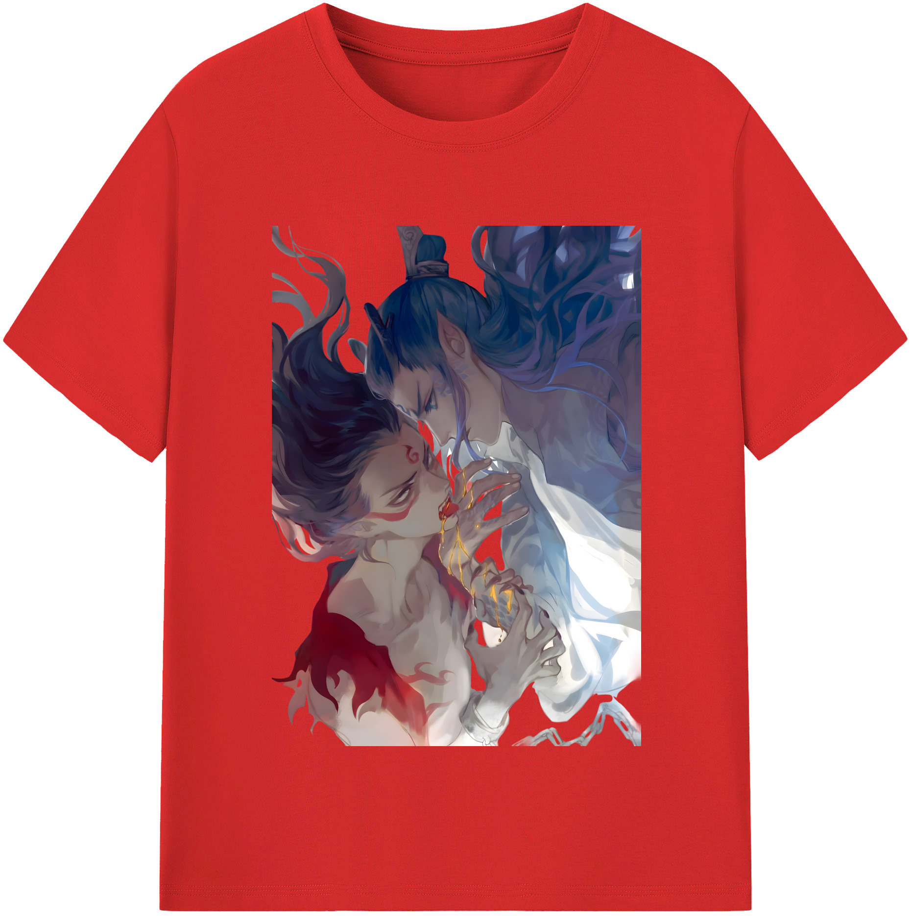 （画像用） Ne Zha 2 ナタ 魔童の大暴れ 綿100％半袖Tシャツ（フロントプリント）