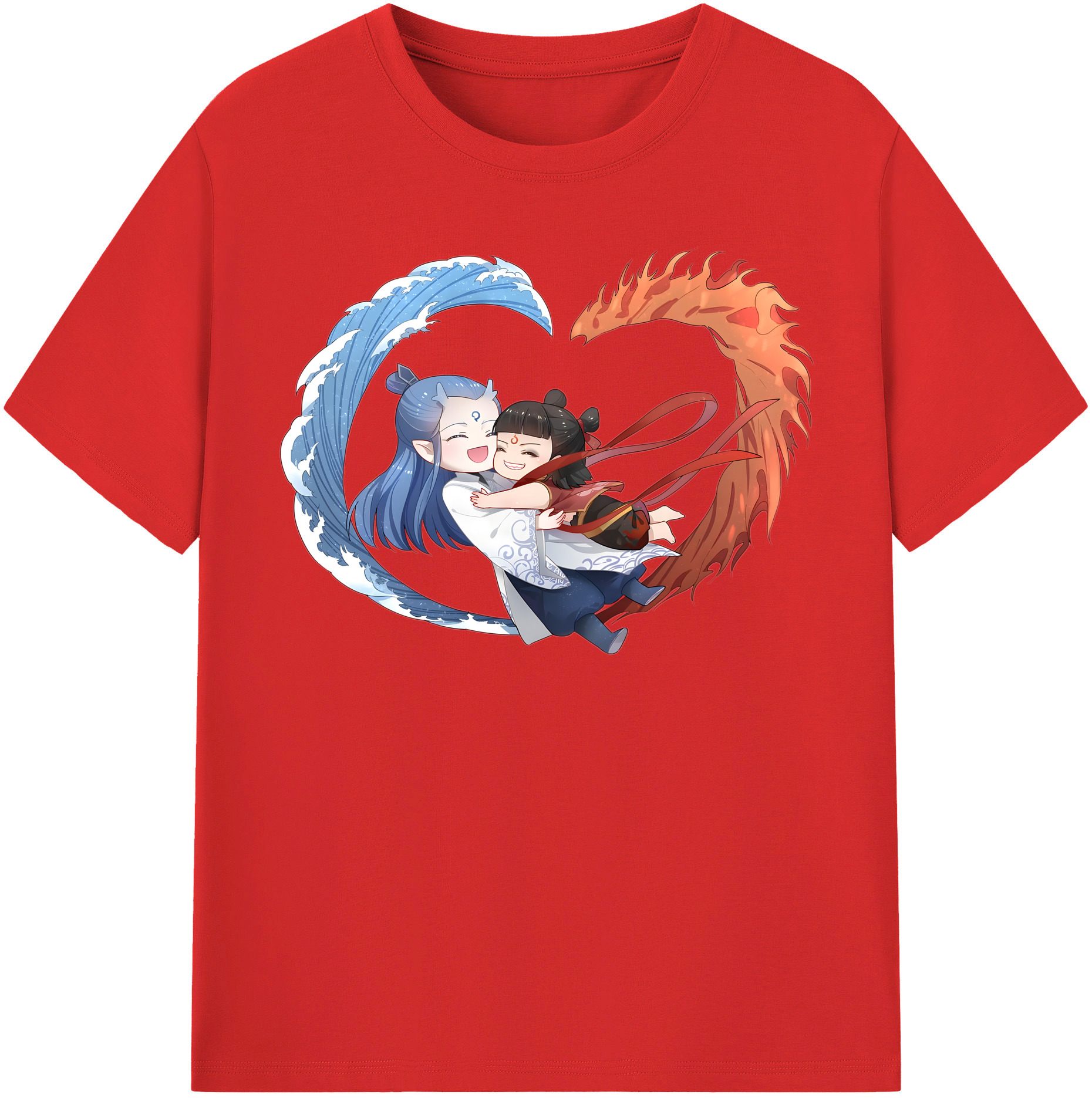 （画像用） Ne Zha 2 ナタ 魔童の大暴れ 綿100％半袖Tシャツ（フロントプリント）