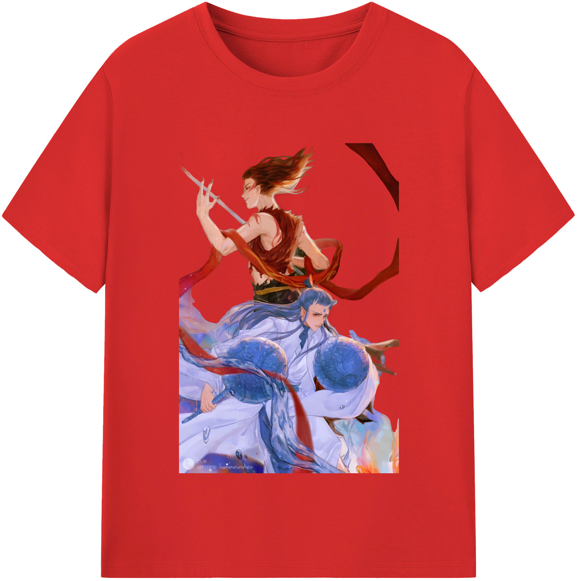 （画像用） Ne Zha 2 ナタ 魔童の大暴れ 綿100％半袖Tシャツ（フロントプリント）
