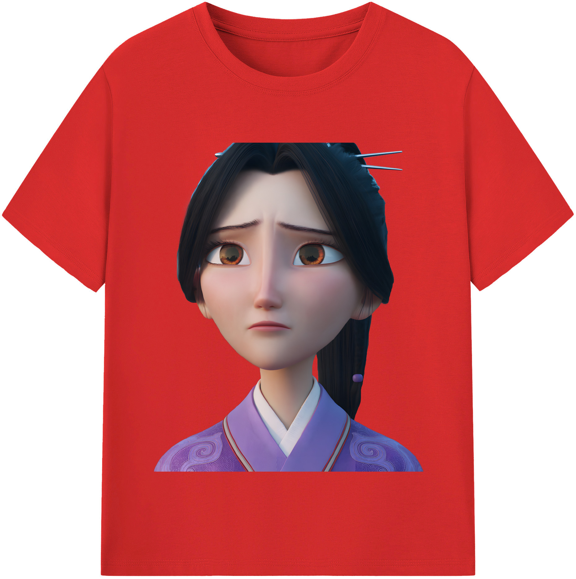 （画像用） Ne Zha 2 ナタ 魔童の大暴れ 綿100％半袖Tシャツ（フロントプリント）
