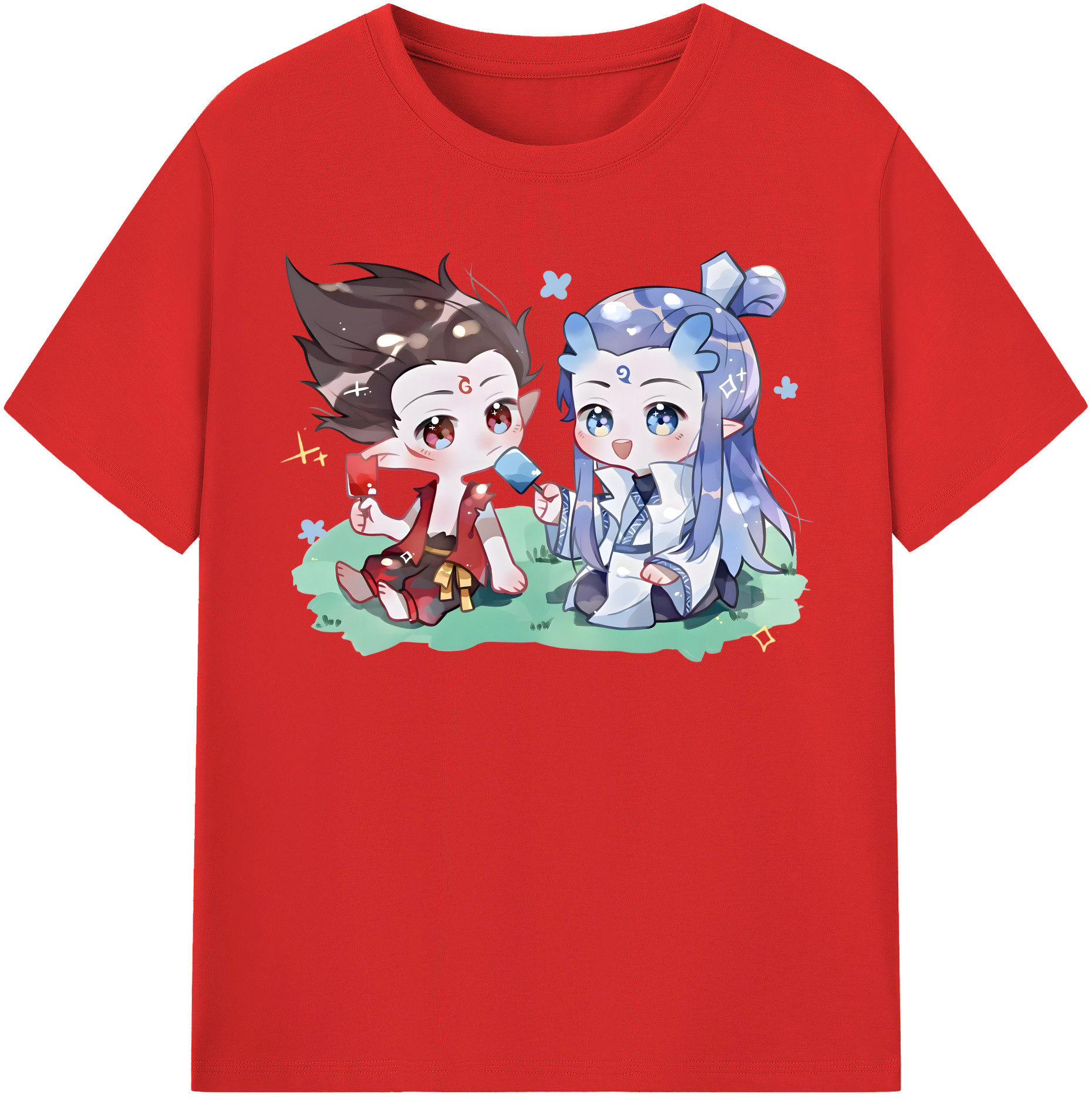 （画像用） Ne Zha 2 ナタ 魔童の大暴れ 綿100％半袖Tシャツ（フロントプリント）