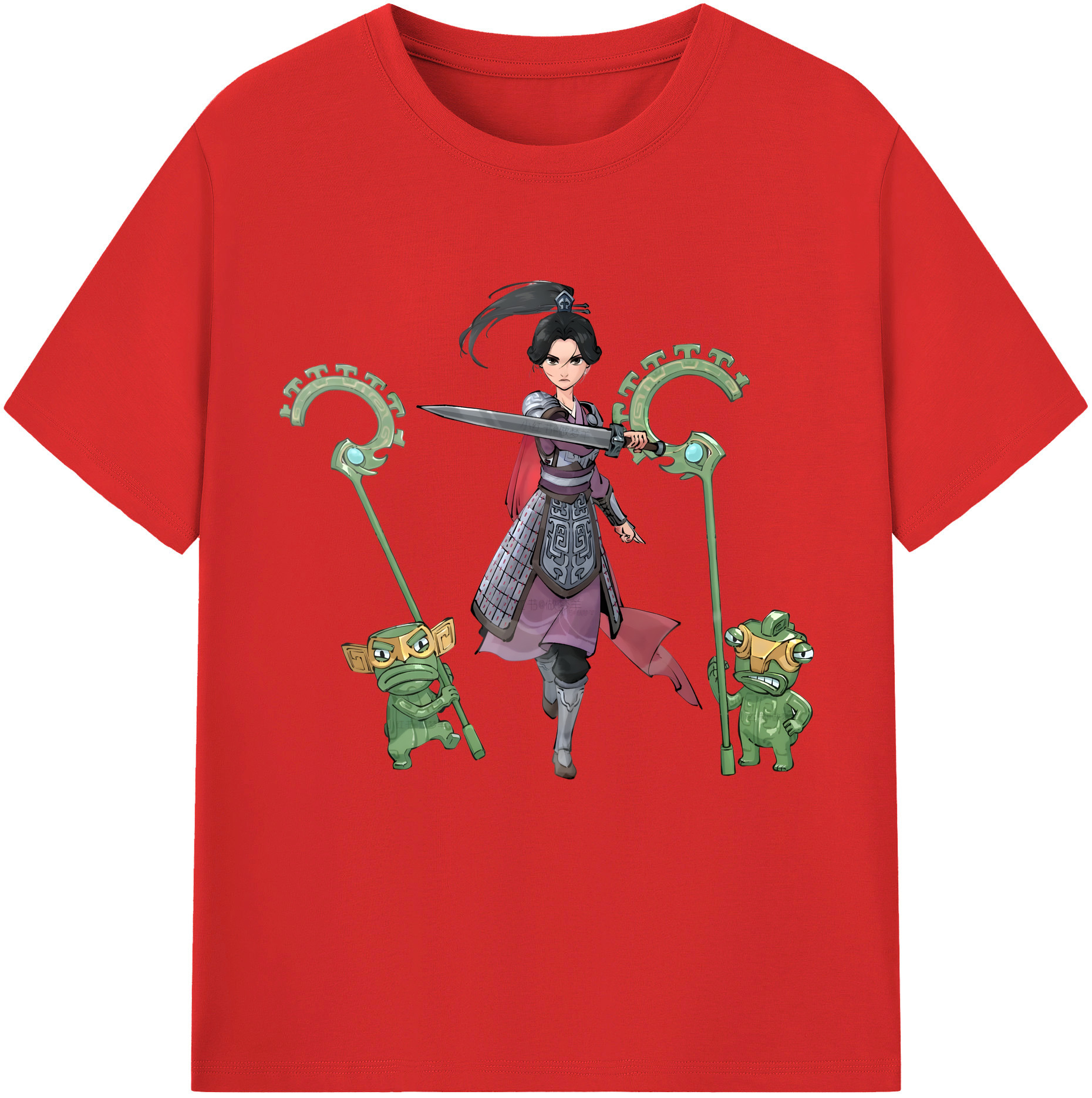 （画像用） Ne Zha 2 ナタ 魔童の大暴れ 綿100％半袖Tシャツ（フロントプリント）